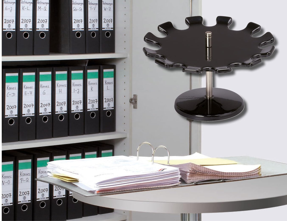 Maul Round Version Premium Stamp Holder Metal Stamp Rack for 12 Stamps - Black