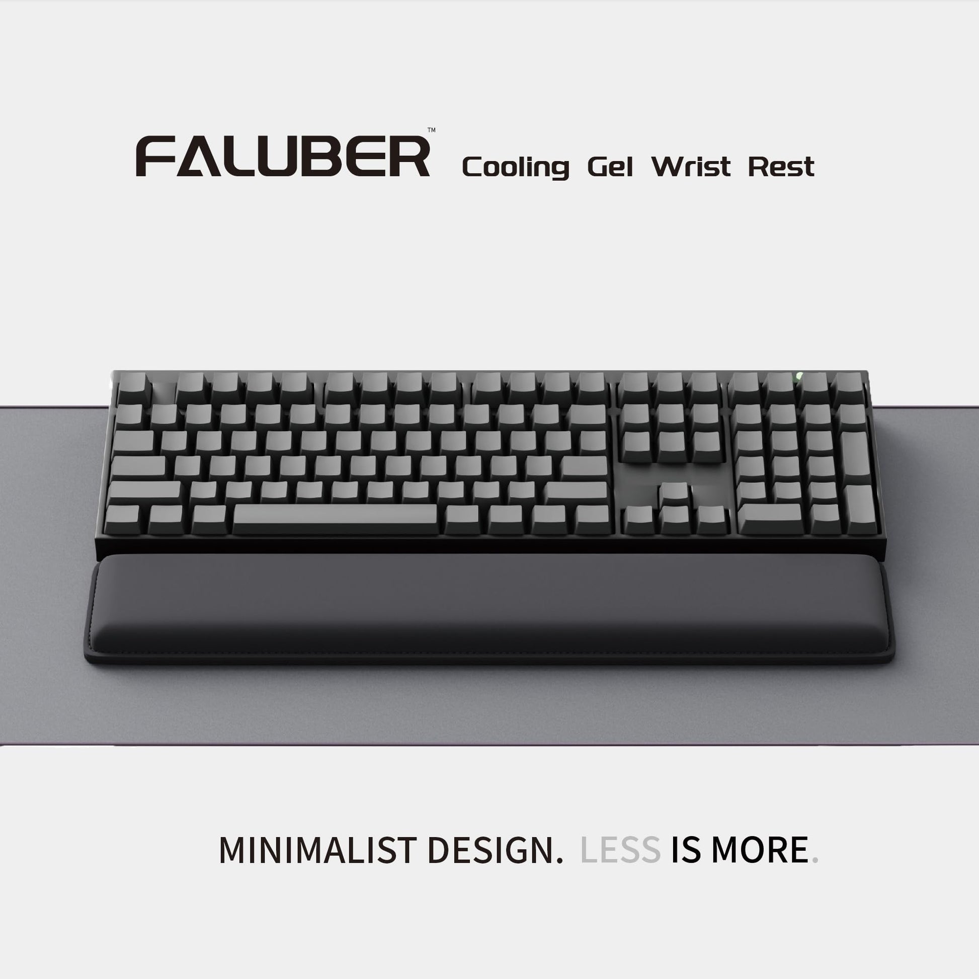 Faluber Cooling Gel Wrist Rest, 17.3-inch Length for Full-Sized Keyboard, Memory Foam Palm Rest