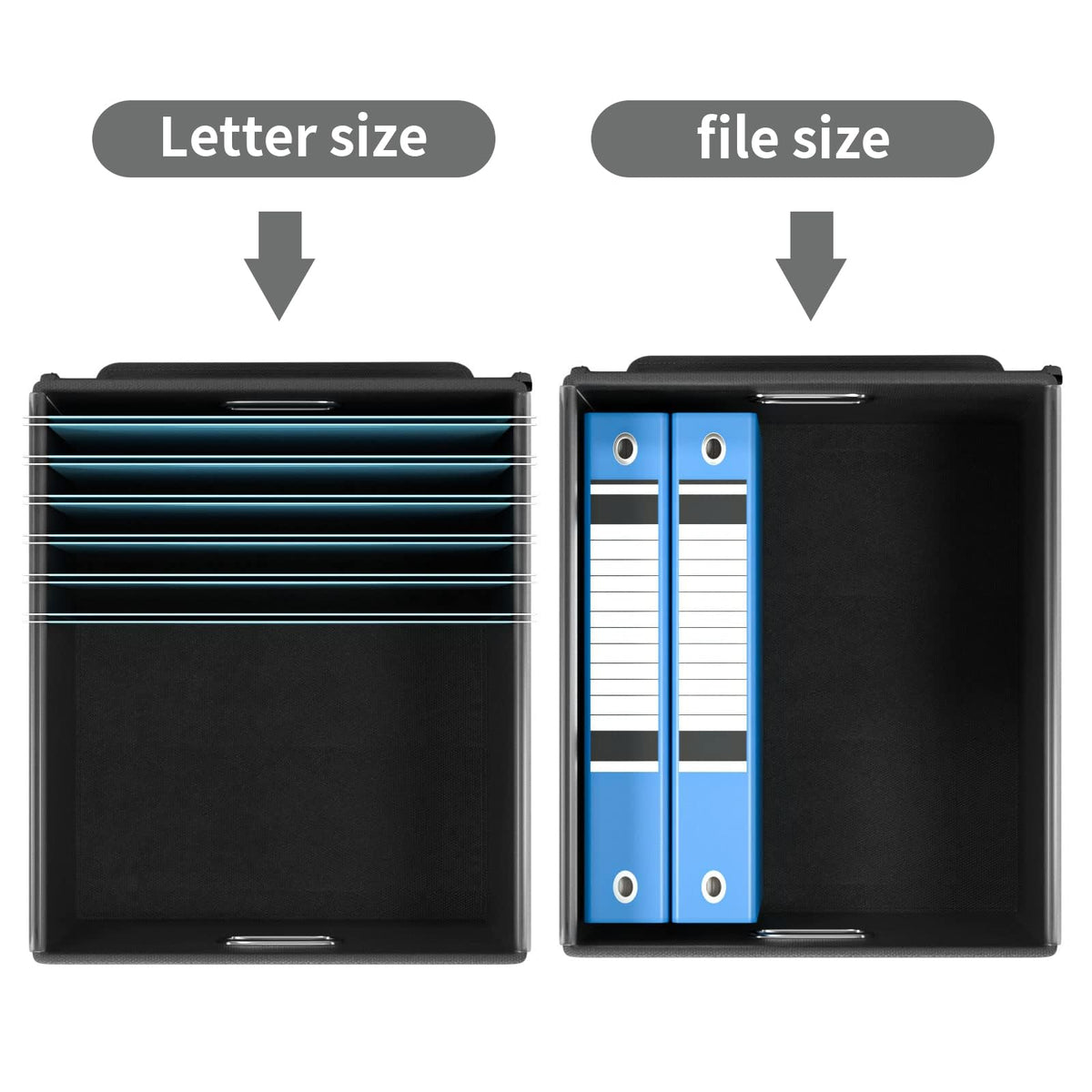 Huolewa File Organizer Box with Lids, Collapsible File Folder Organizer