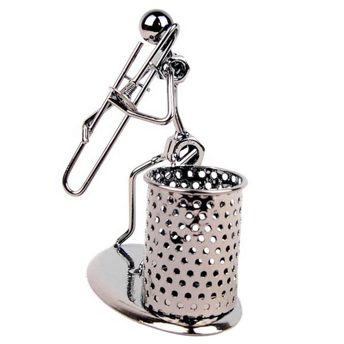 Winterworm Pen Container Holder Pencil Cup Iron Art Music Figure~Home Office Desk Decor Gift