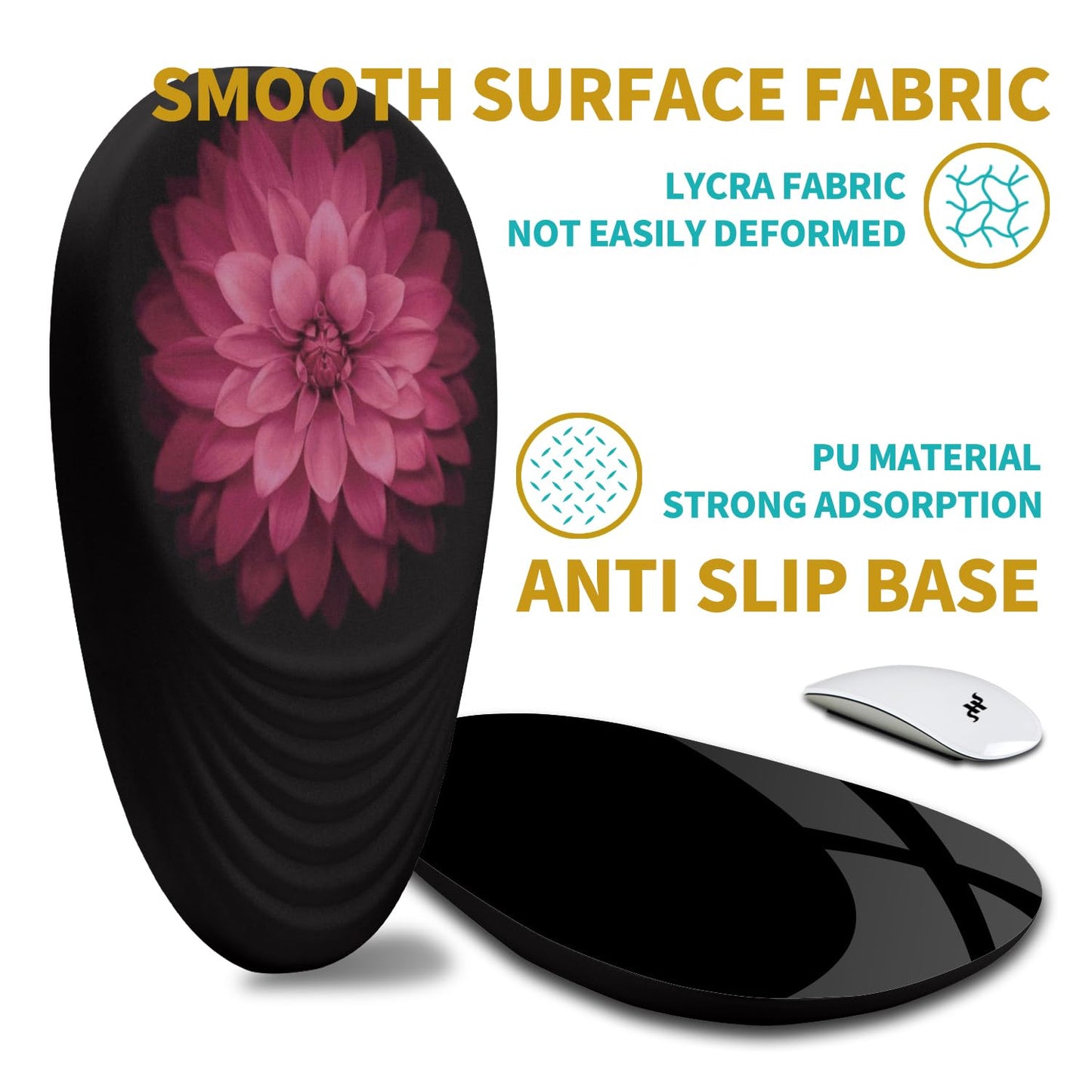 Hokafenle Ergonomic Mouse Pad Wrist Support with Stepped-Wedge Design, Wrist Rest Pain Relief
