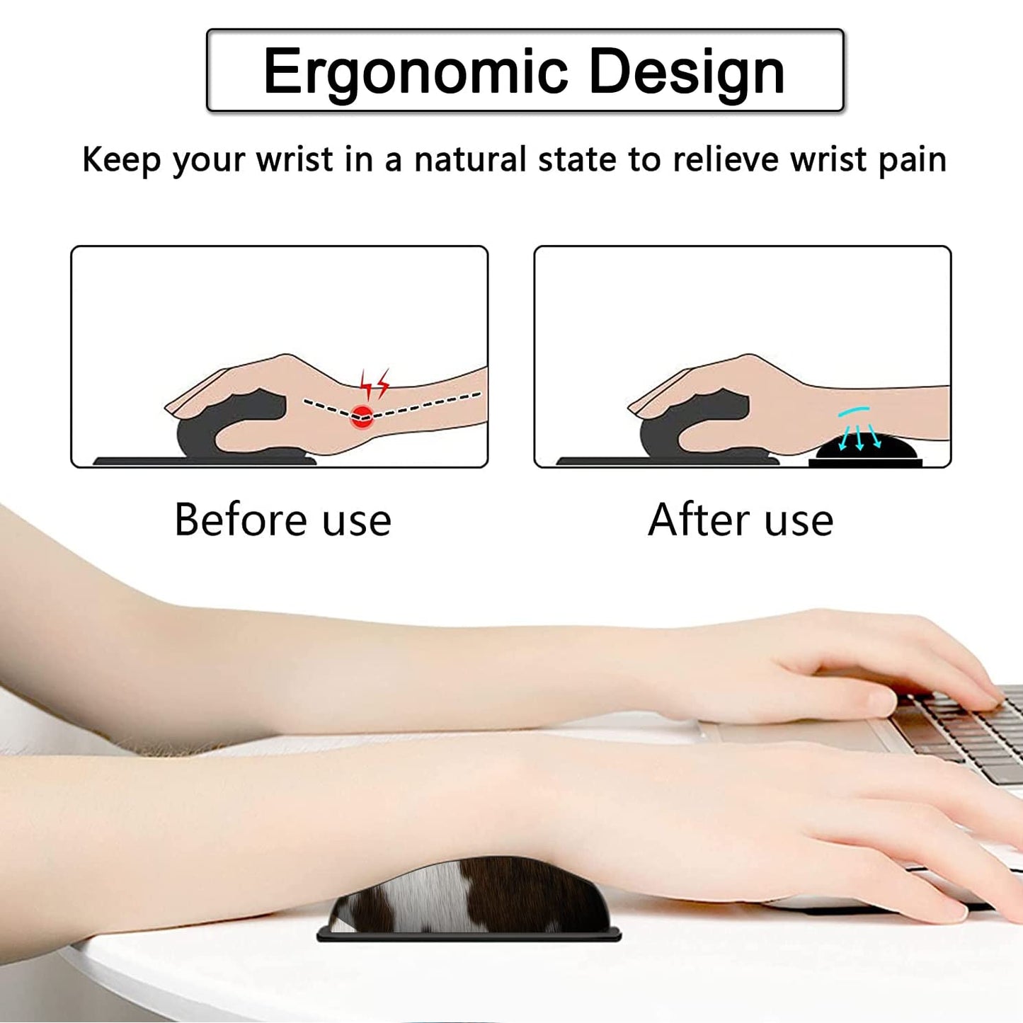 Large Gaming Mouse Pad, 31.5x11.8 in Extended Computer Mouse Mat with Non-Slip PU Base, Ergonomic