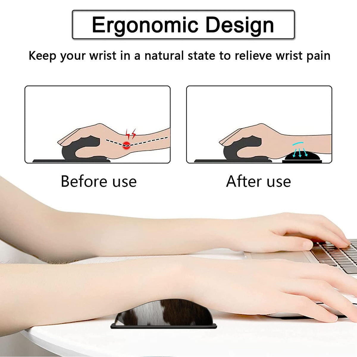 Large Gaming Mouse Pad, 31.5x11.8 in Extended Computer Mouse Mat with Non-Slip PU Base, Ergonomic