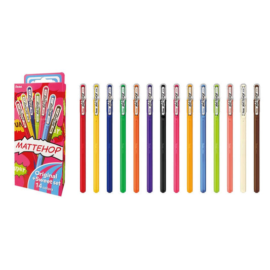 Pentel Matte Hop Original + Sweet Color Ballpoint Pen, 14 Colors K110-V14ST