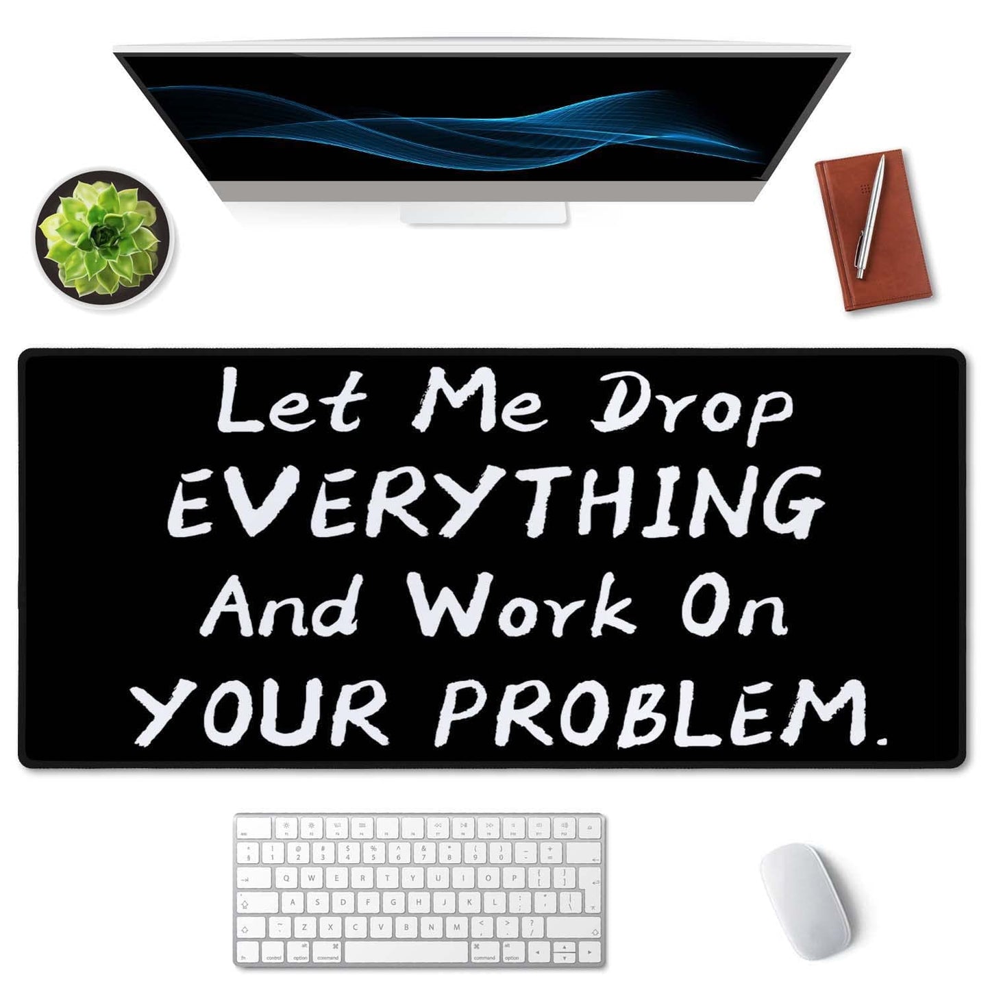 SSOIU Funny Saying Desk Mat,Large Mouse Pad 35.5" x 15.7" XXL Extended Gaming Mouse Pad Mat with