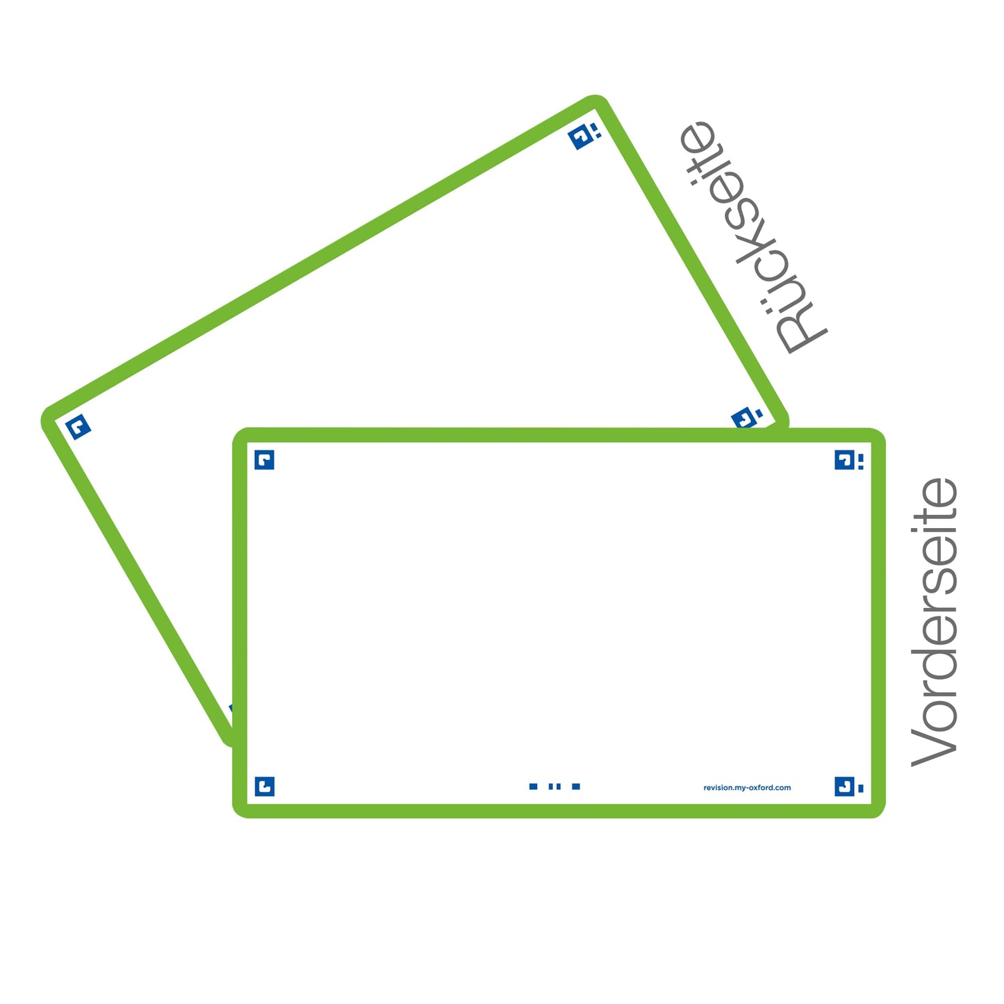 Flash Cards by Oxford, Blank with Green Frame, Pack of 80 Cards, 7.5x12.5cm Size