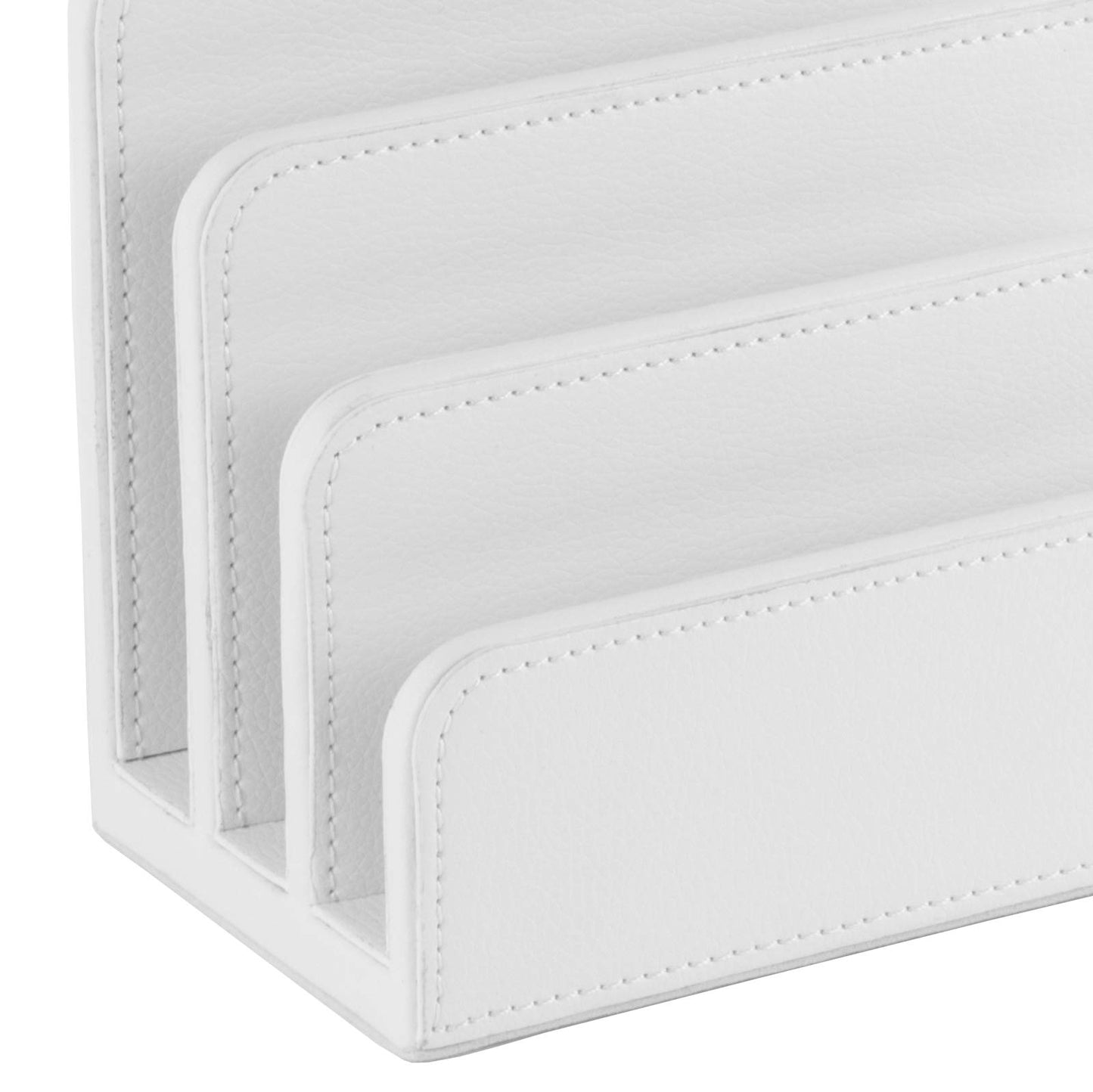 OSCO Faux Leather Mail Sorter & Envelope Organiser – Desk File Storage Stand with Display Slots