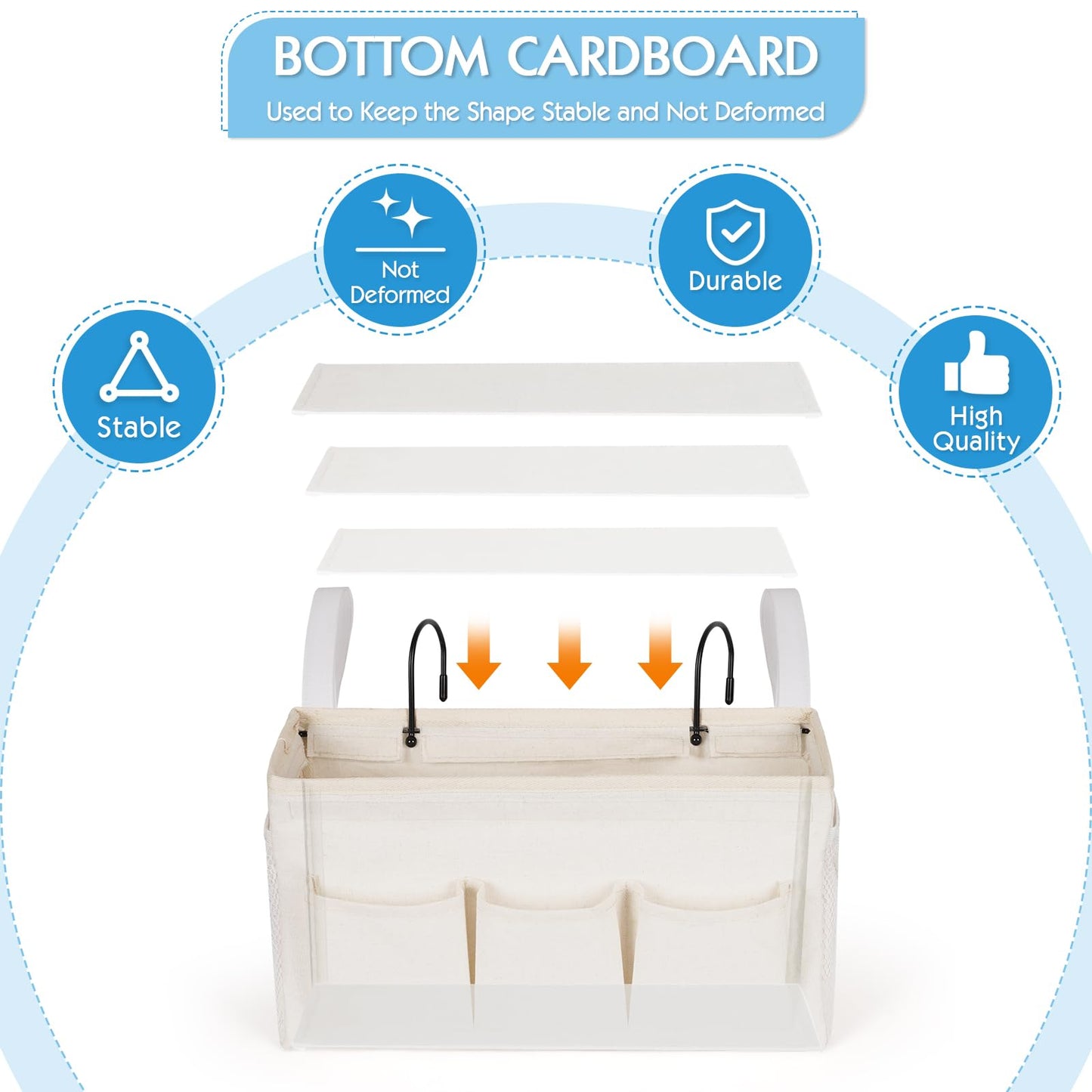 Ozzptuu Bedside Caddy Bedside Storage Bag for Headboards/Bunk Bed