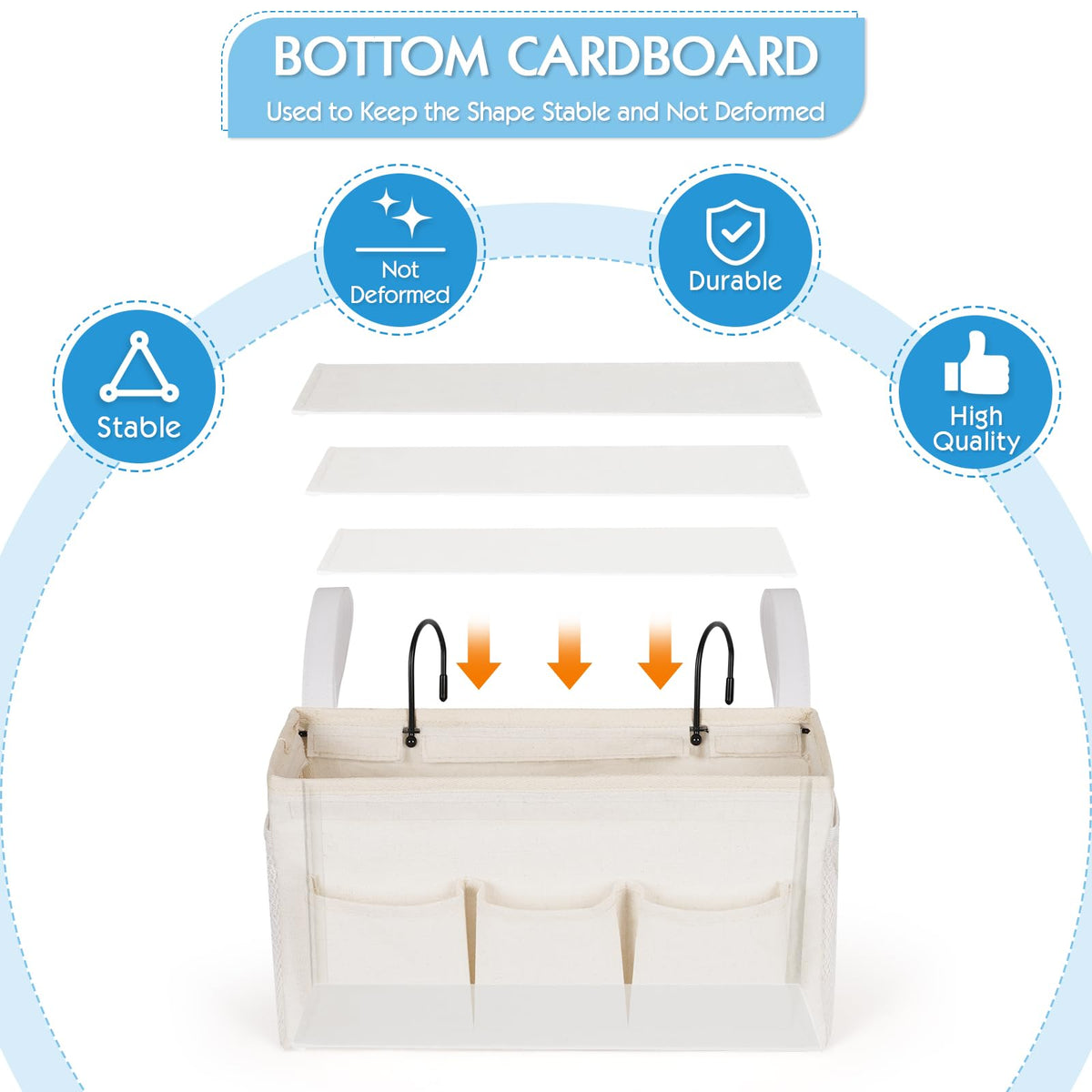 Ozzptuu Bedside Caddy Bedside Storage Bag for Headboards/Bunk Bed