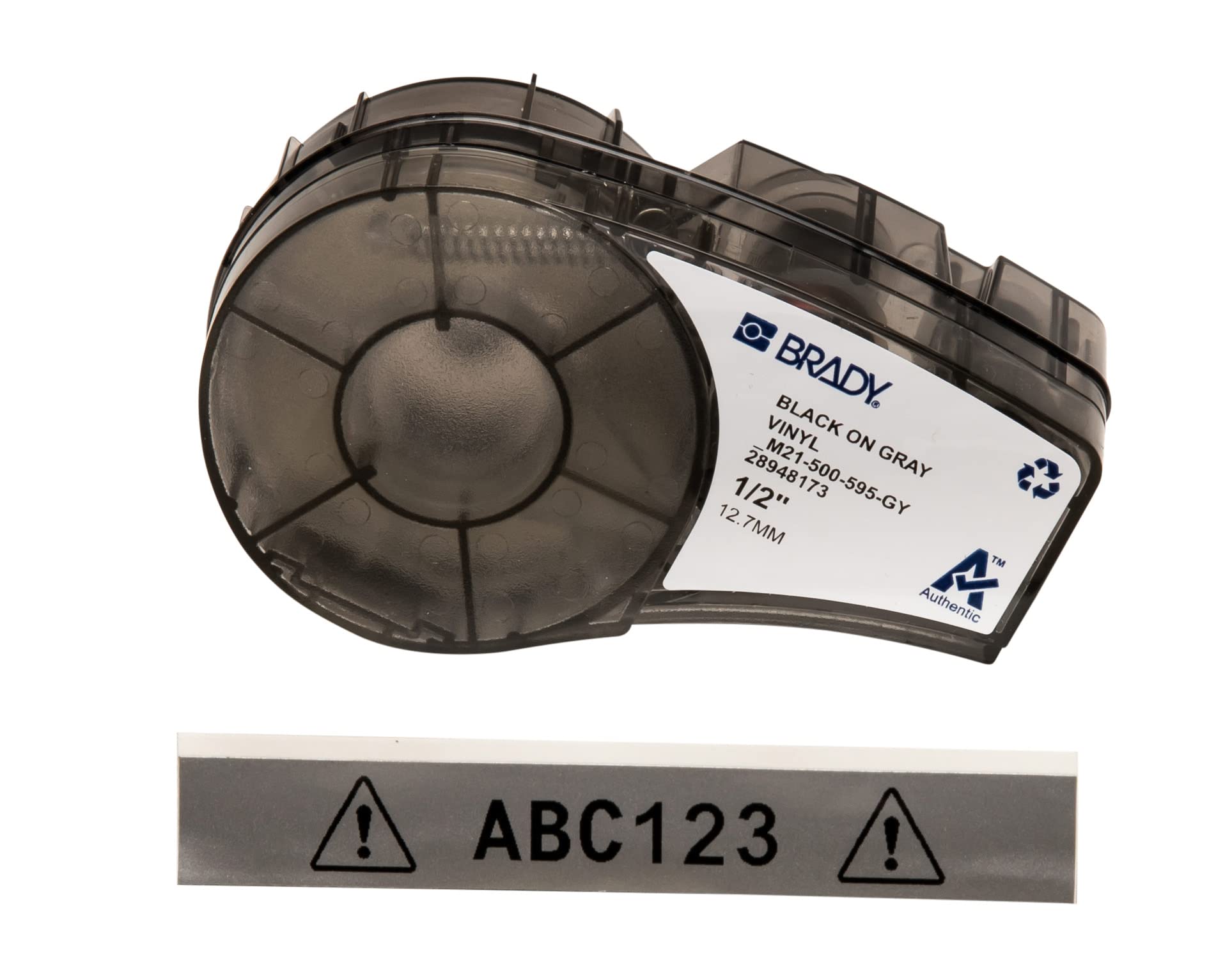 Brady Authentic (M21-500-595-GY) All-Weather Vinyl Label for Indoor/Outdoor ID, Lab and Equipment
