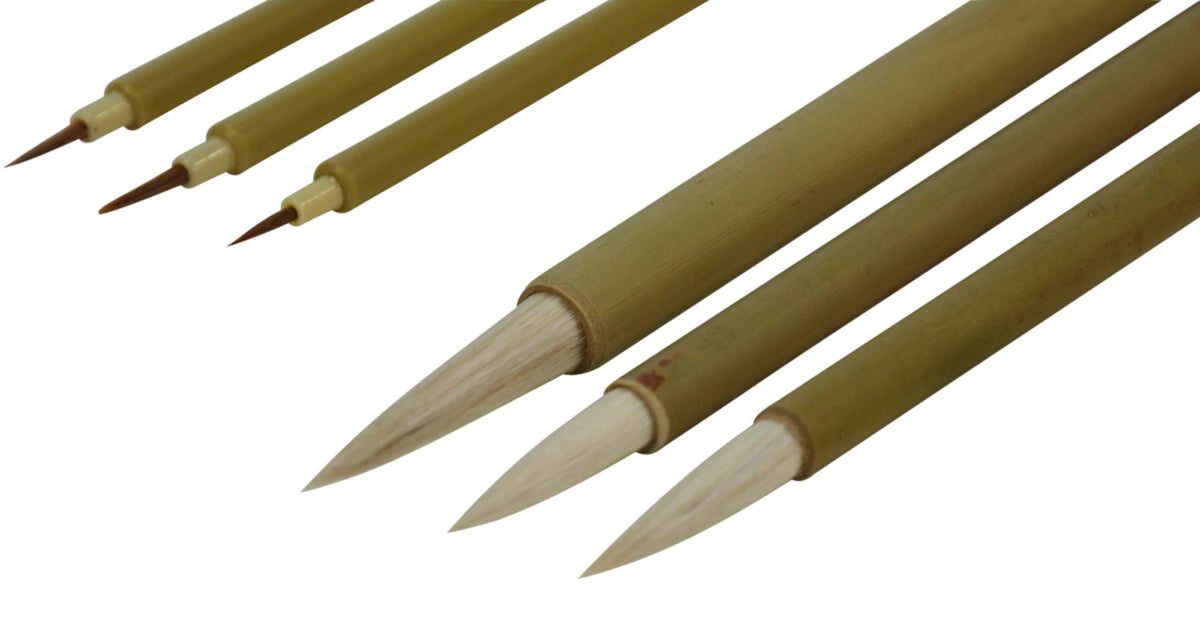 School Specialty Oriental Decorative Brush Set, Assorted Sizes, Set of 9 - 461000