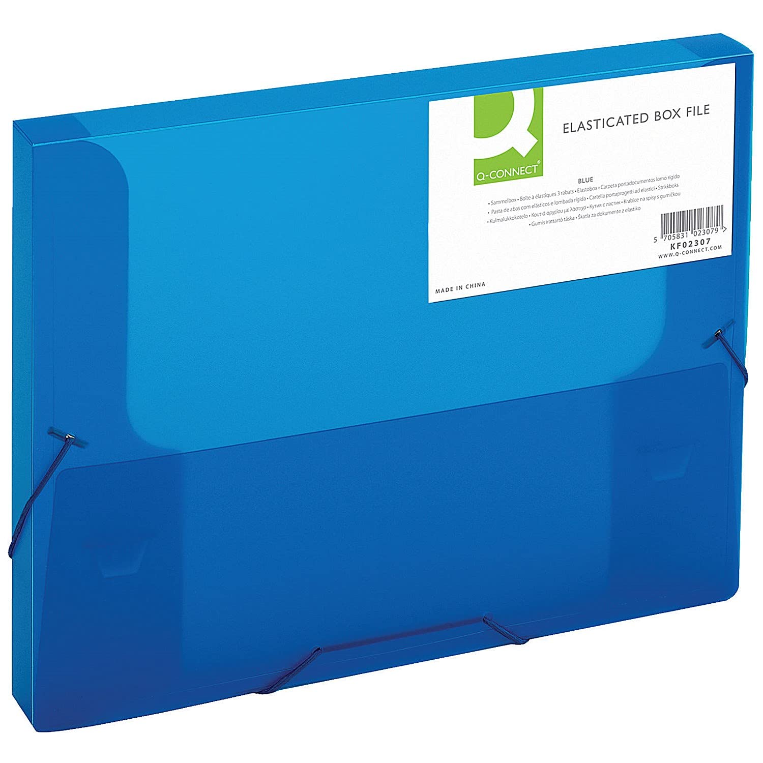 Q Connect Elasticated Box File - Blue