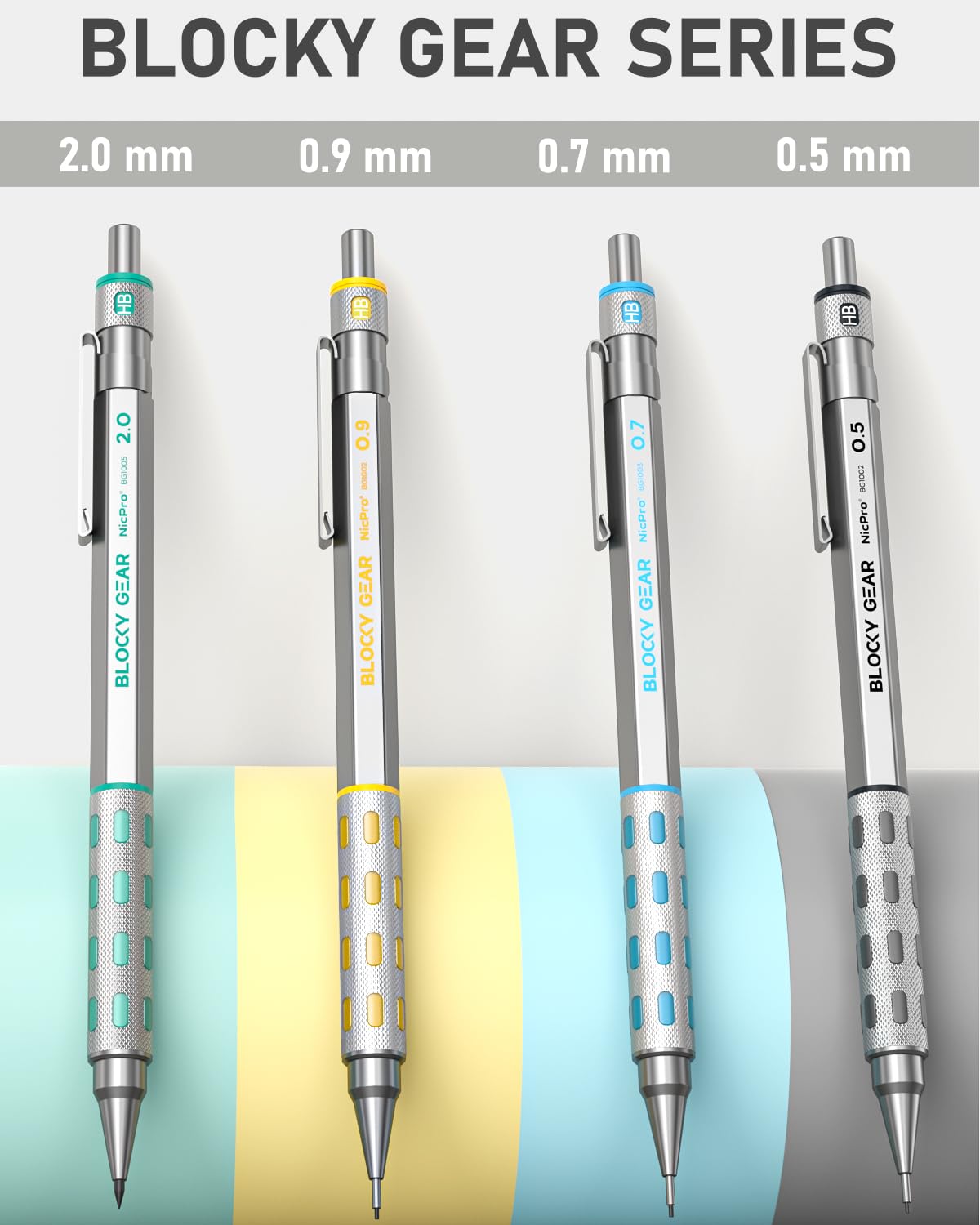Nicpro 36PCS Blocky Gear Art Mechanical Pencil Set with Case
