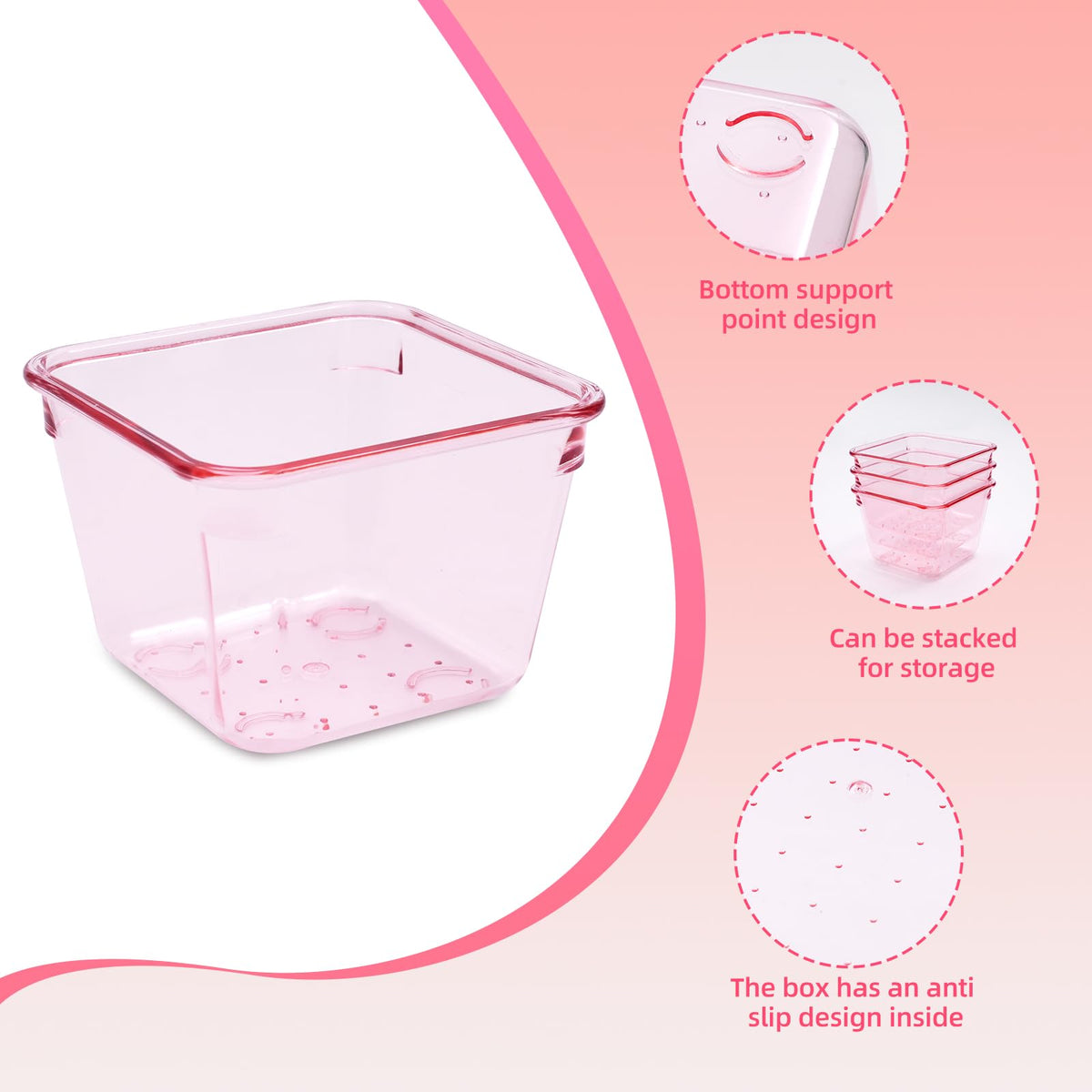 Trotianingyu Kitchen Desk Drawer Organizers Storage for Office, Small Acrylic Vanity Trays Makeup