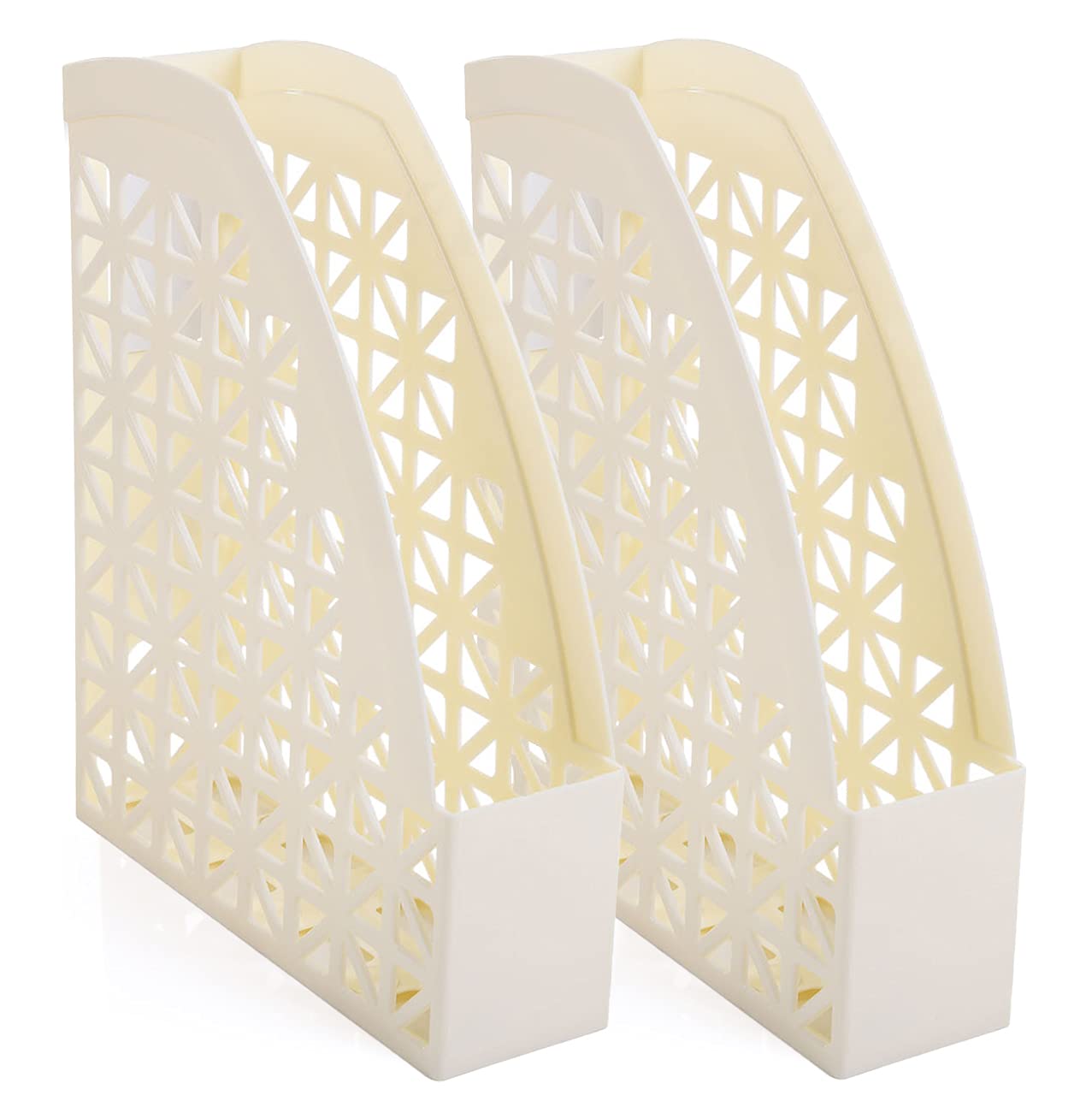 Mintra Office Plastic Desk Organizer 2pk Magazine File (Ivory)