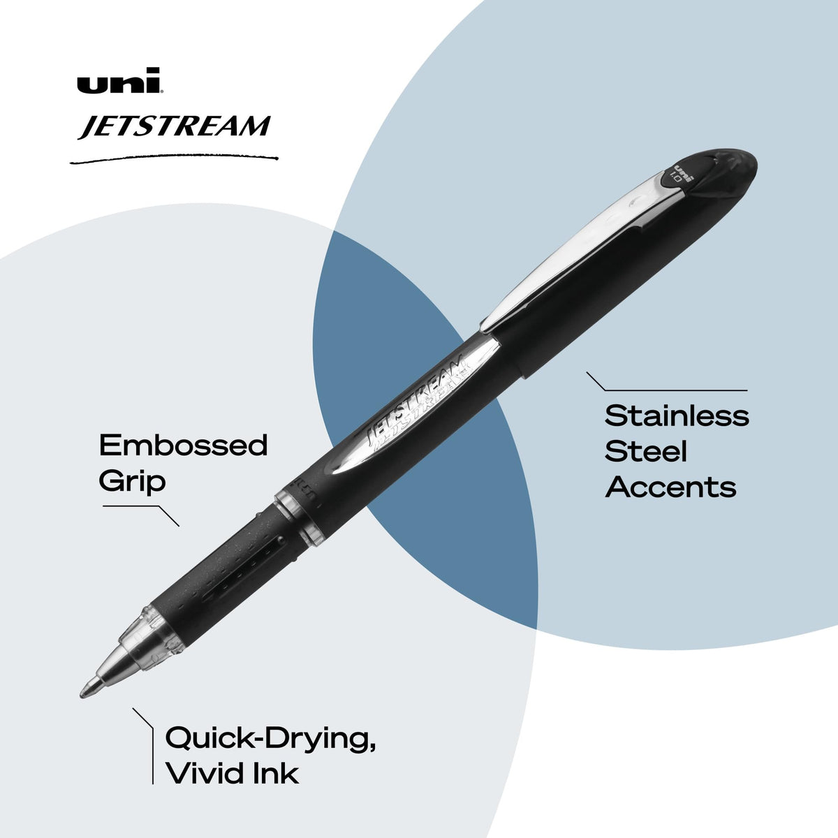 uniball™ Jetstream Ballpoint Pens, Medium Point (1.0mm), Black, 12 Pack