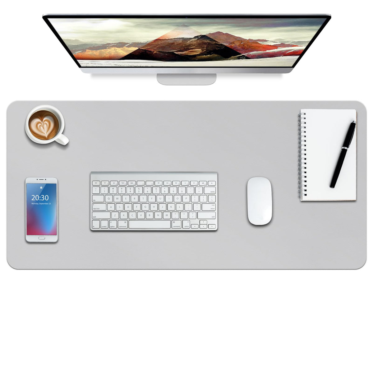Boutilon Leather Desk Pad Protector,Non-Slip Mouse Pad,Laptop Desk Pad,Office Mouse Mat,Waterproof