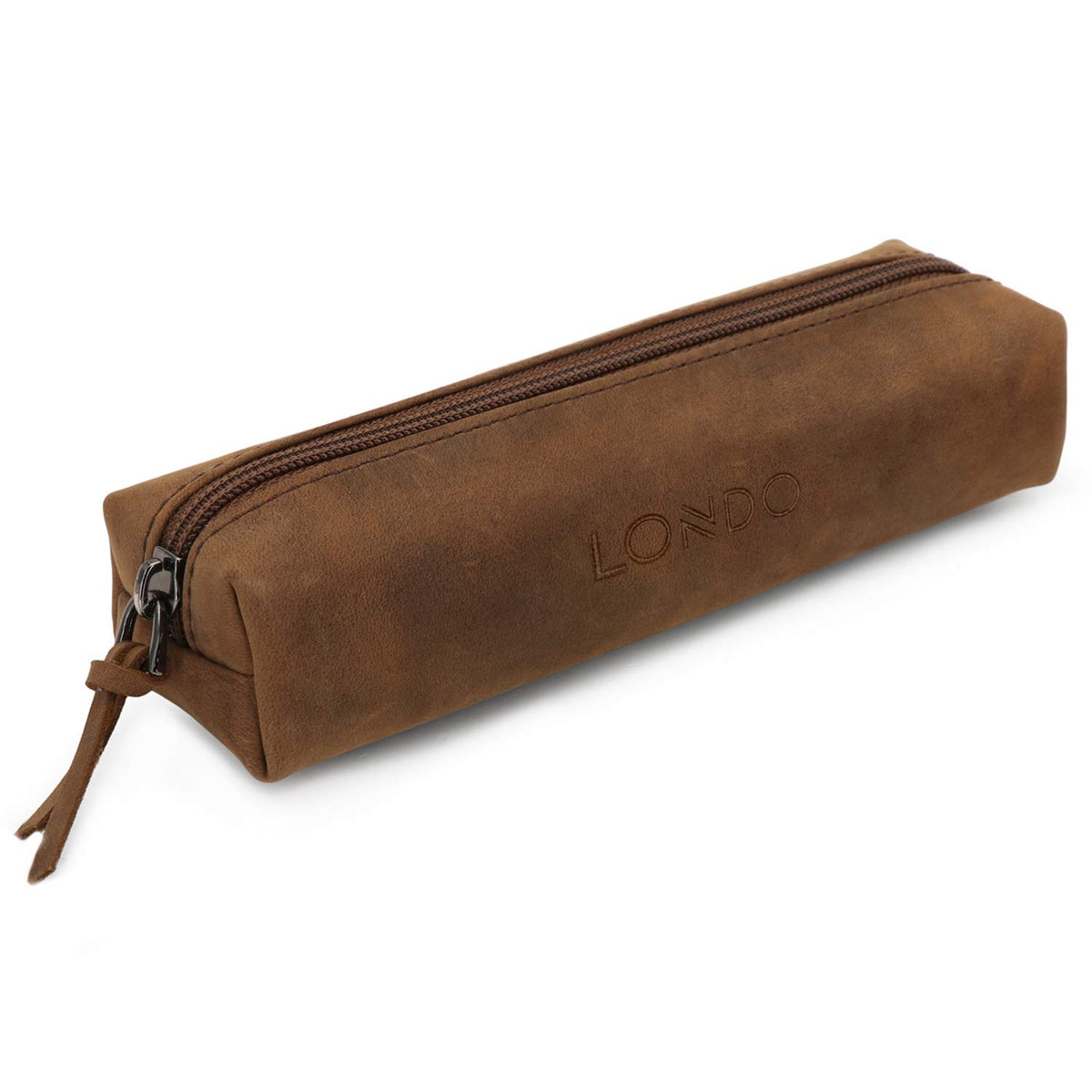 Londo Genuine Leather Zipper Pen, Pencil & Cosmetic Case