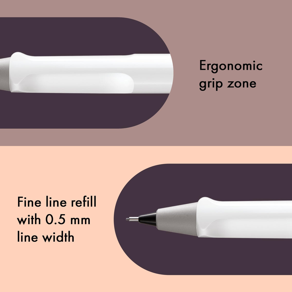LAMY safari white - Mechanical Pencil with ergonomic grip & body made of robust ASA plastic - ideal