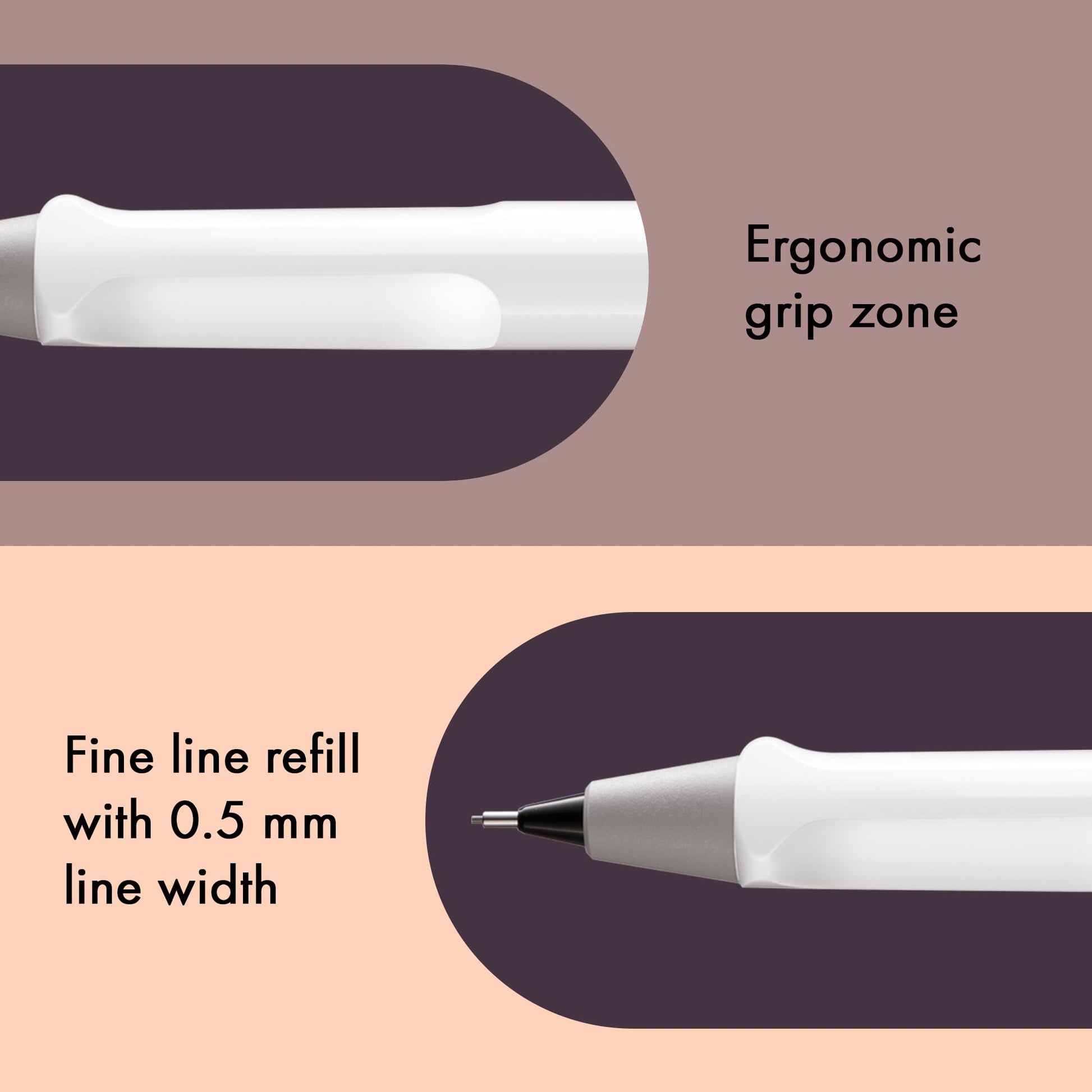 LAMY safari white - Mechanical Pencil with ergonomic grip & body made of robust ASA plastic - ideal