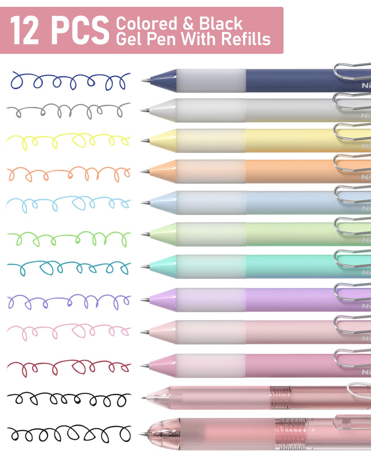 Nicpro 78 Pcs Aesthetic School Supplies with Pen Case, Stationery Set, Pink