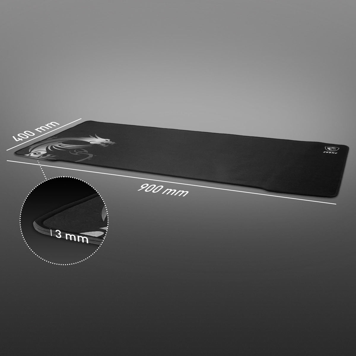 MSI Agility GD70 - XXL Extended Gaming Mouse Pad, Silk Gaming Fabric Surface, Soft Seamed Edges