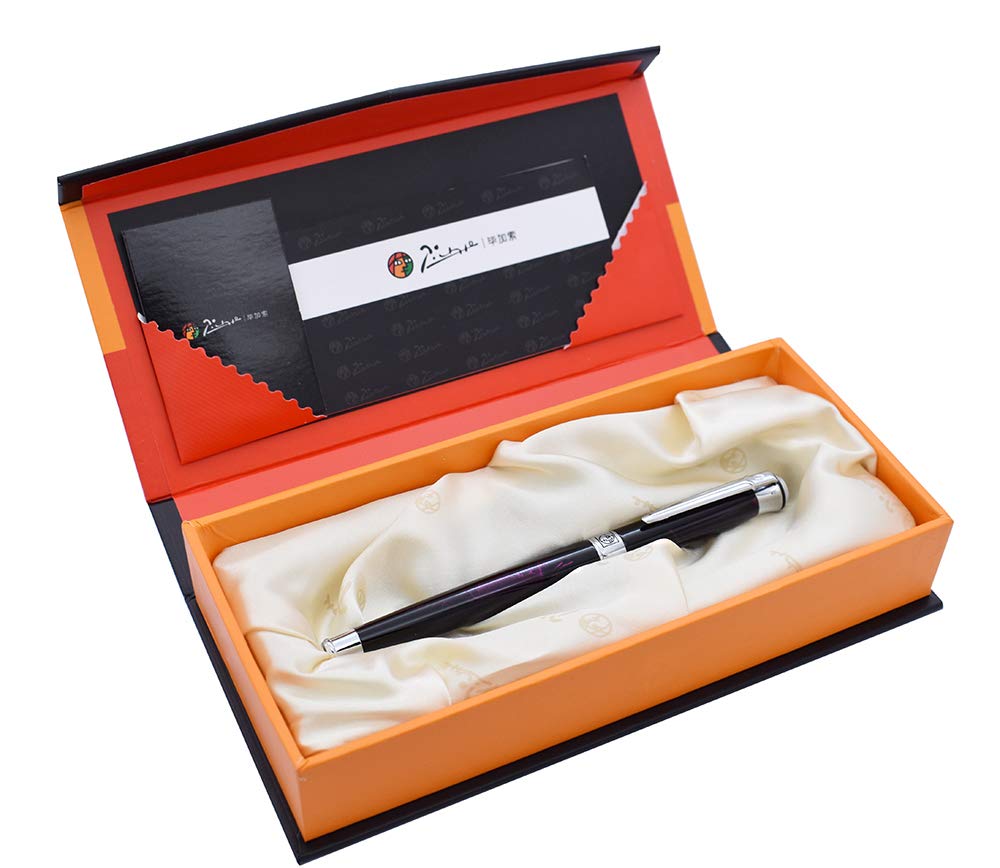 Lanxivi Picasso 903 Fountain Pen Fine Nib Red Marble Sweden Flower King with Pen Box Set