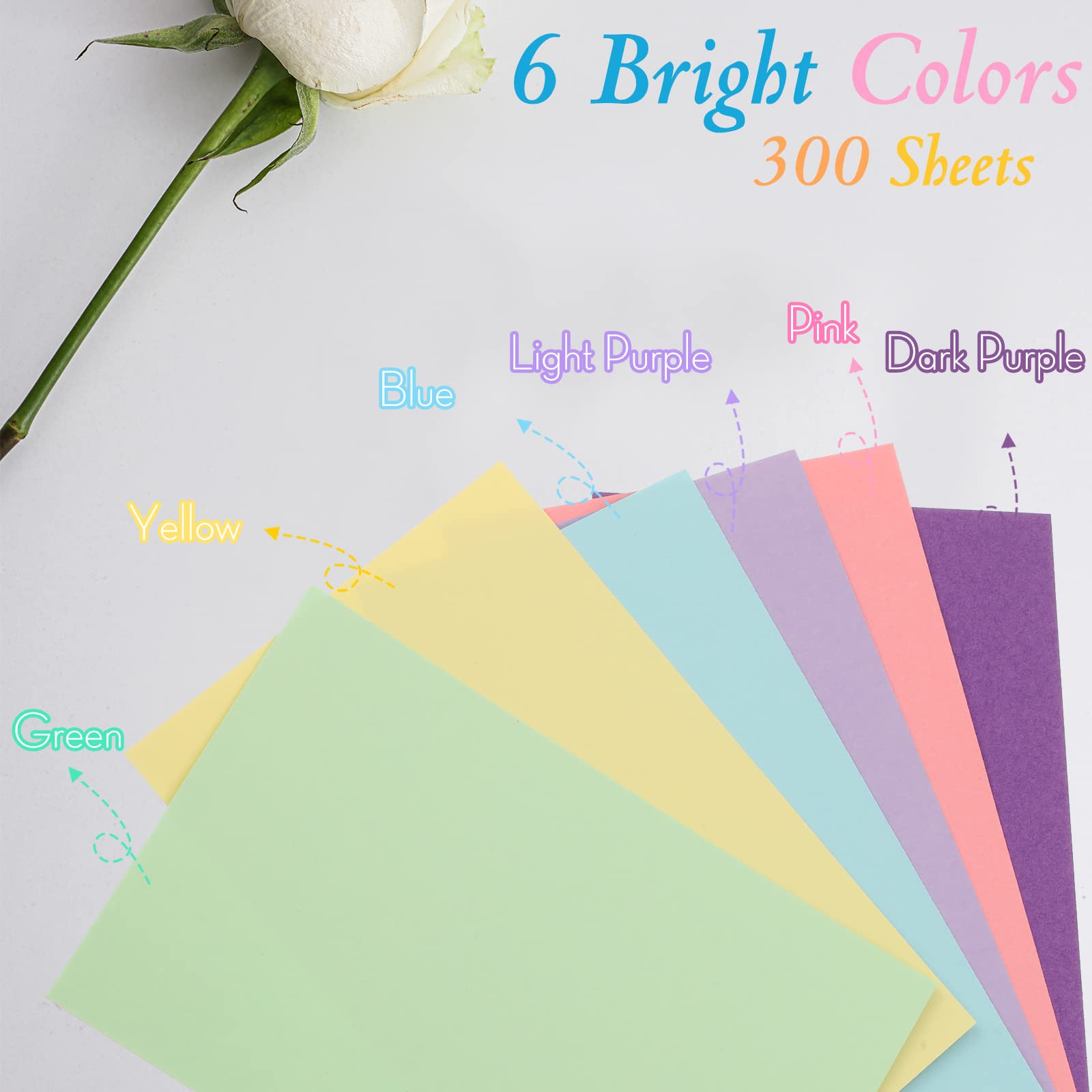 300 Pcs Blank Index Cards Thick Card Stock, 4 x 6 Inch, Fresh Colors