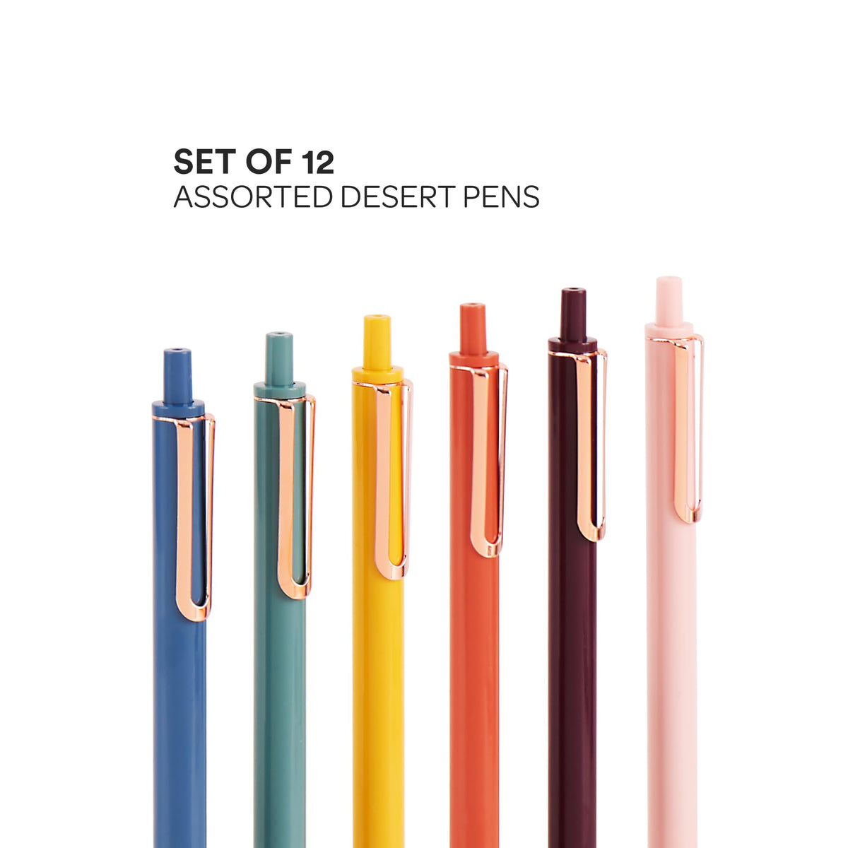 Poppin Stylish Retractable Gel Pens - Fine Point, 0.7mm Tip, Smooth Writing Ink, Metal Clip