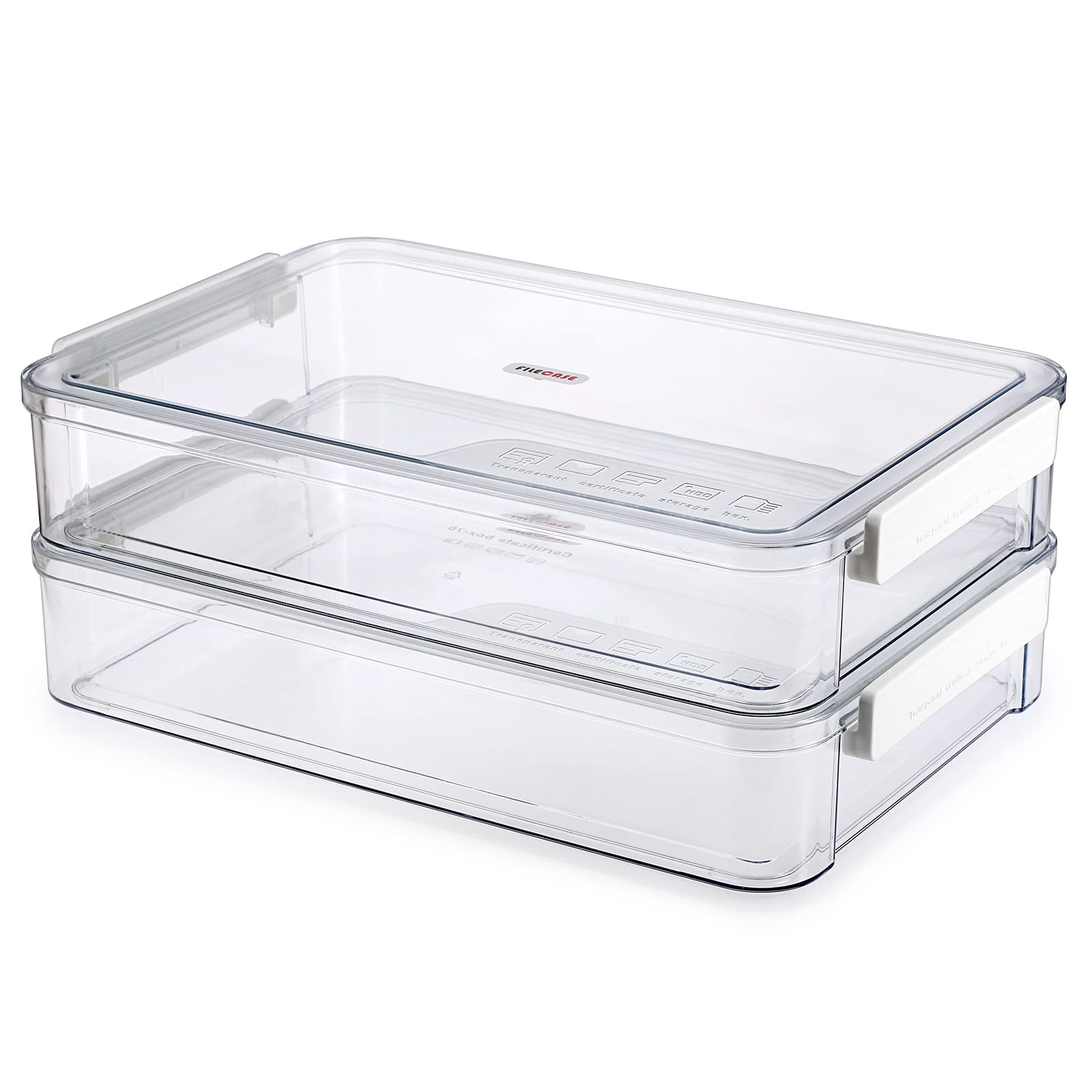 BTSKY 2 Pack Plastic Storage Containers with Lids, Portable Project Case Document Organizer