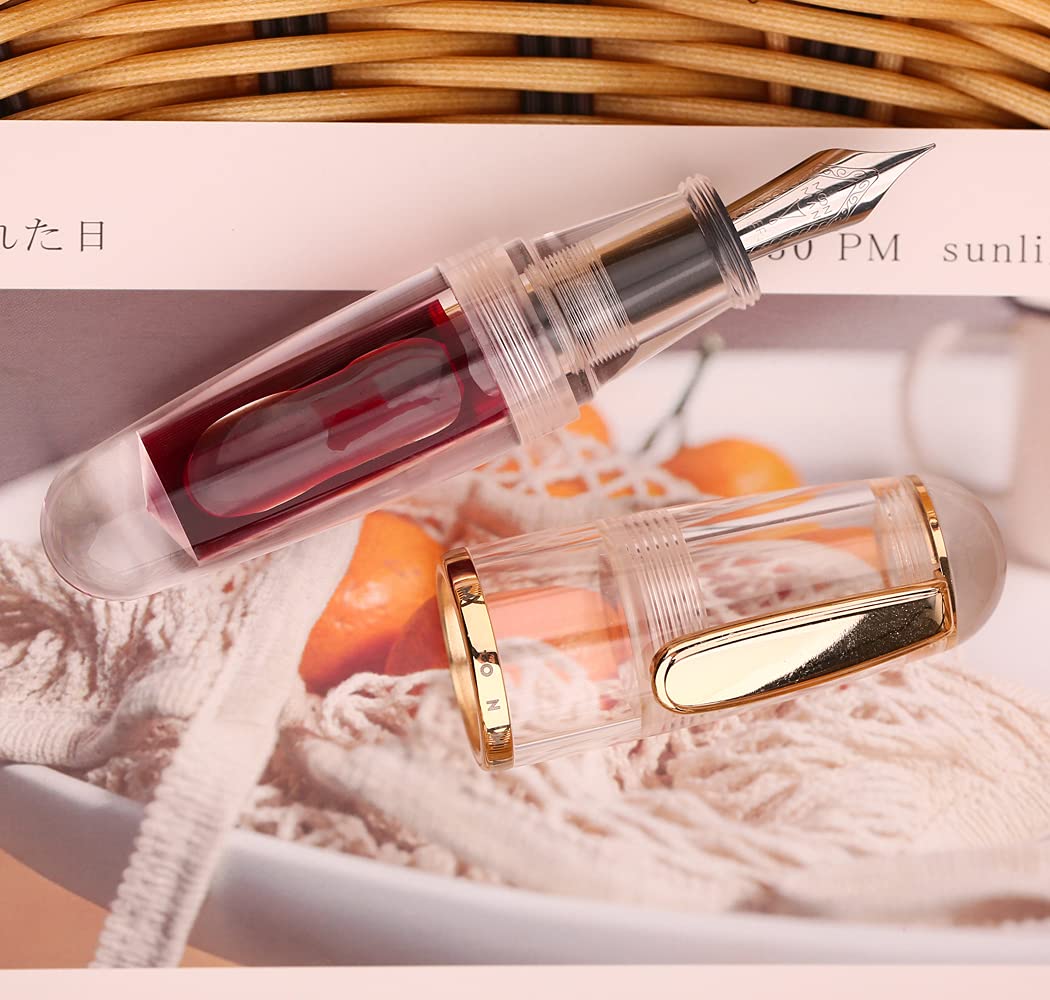 MAJOHN Q1 Mini Eyedropper Filling Fountain Pen, Iridium Nib Pocket Pen with Gift Box, Palm Short