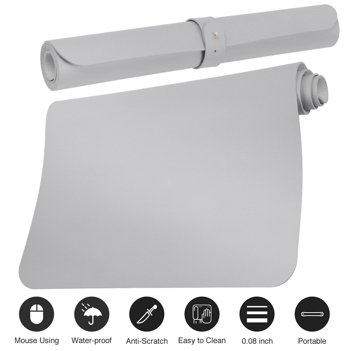 Boutilon Leather Desk Pad Protector,Non-Slip Mouse Pad,Laptop Desk Pad,Office Mouse Mat,Waterproof