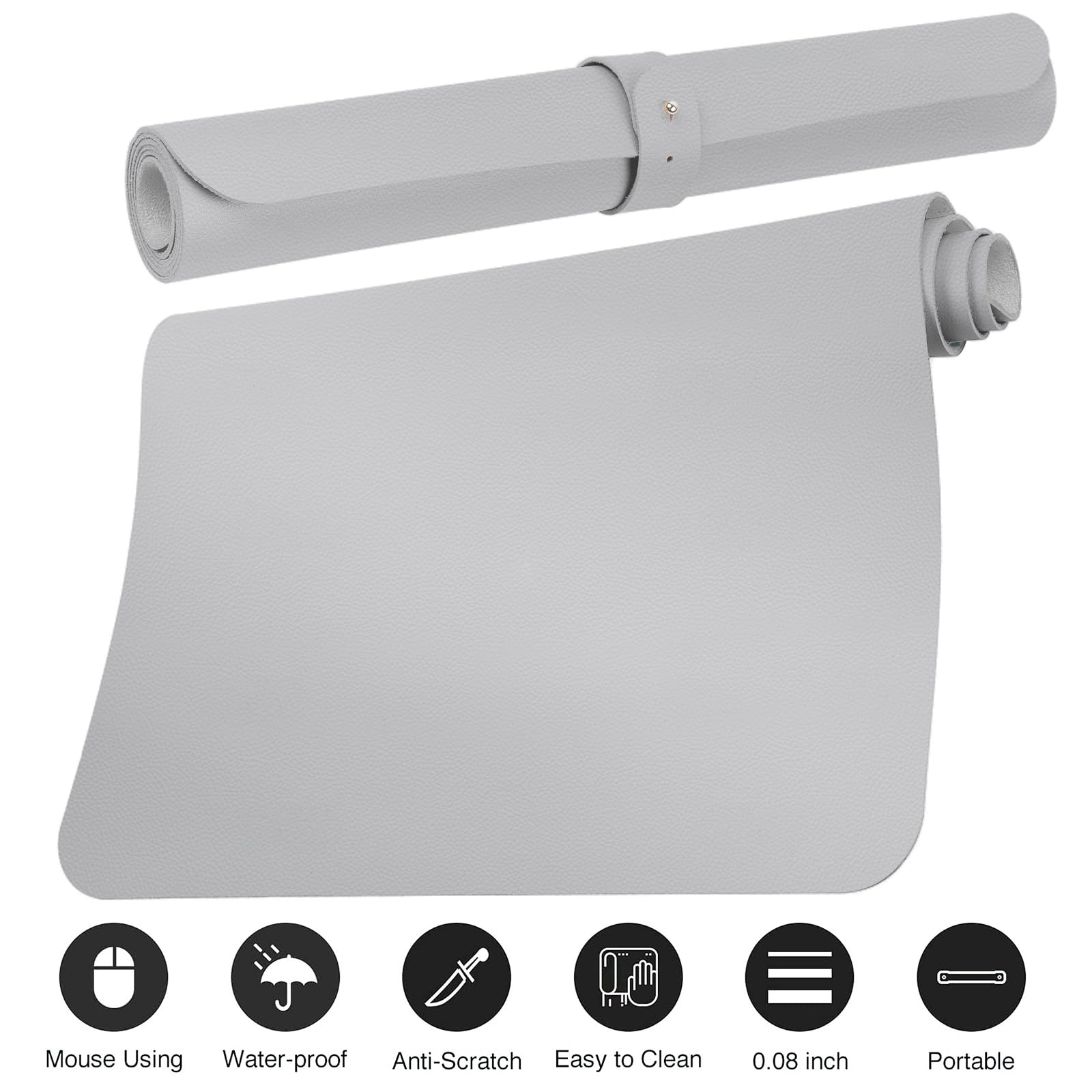 Boutilon Leather Desk Pad Protector,Non-Slip Mouse Pad,Laptop Desk Pad,Office Mouse Mat,Waterproof