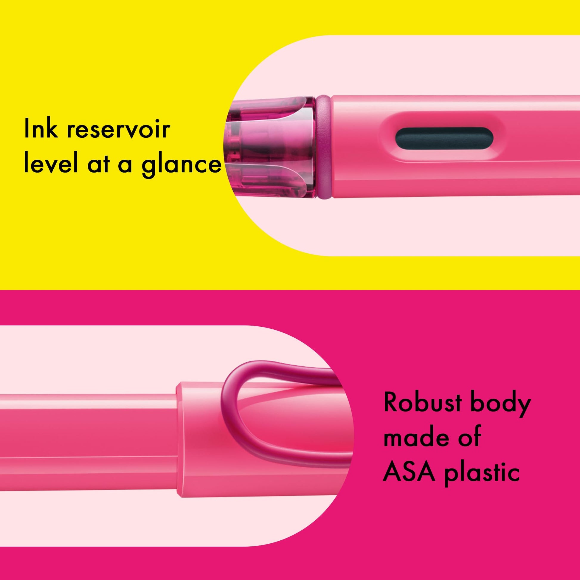 LAMY safari neonpink - Fountain Pen with ergonomic grip & polished steel nib in size EF - ideal for