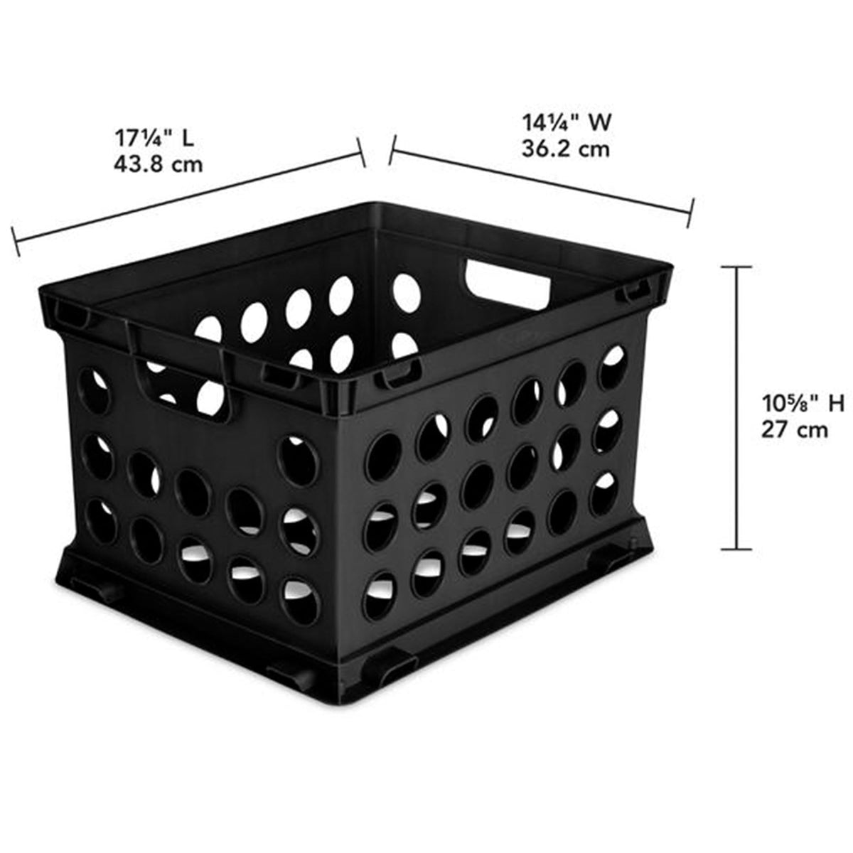 Sterilite File Crate, Stackable Plastic Storage Bin with Handles, Organize Files at Home, Garage