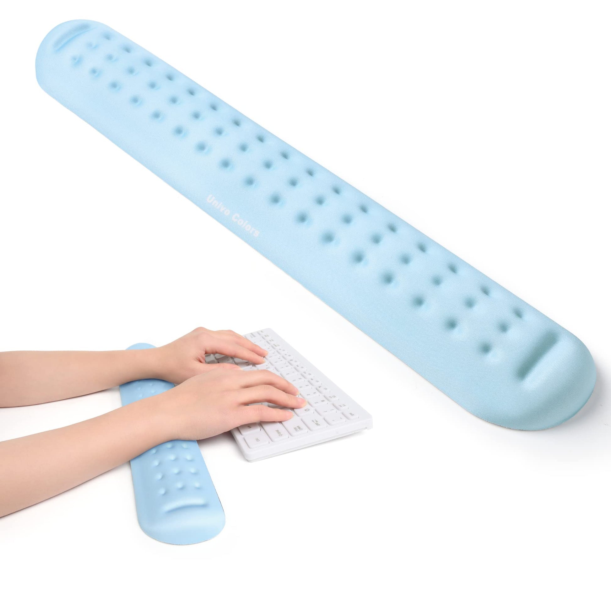 Univo Colors Light Blue Superfine Memory Foam Keyboard Wrist Rest Soft Gel Ergonomic Wrist Support