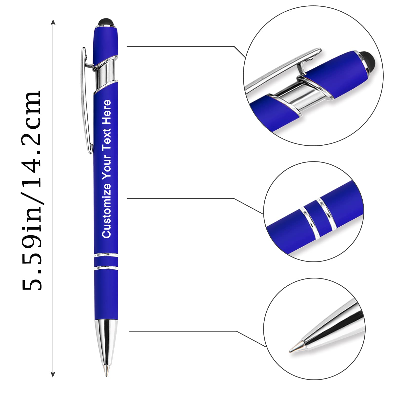 Qingxily Up to 300 Pcs Custom Pens Bulk Personalized Pens with Free Engraving Customized Stylus