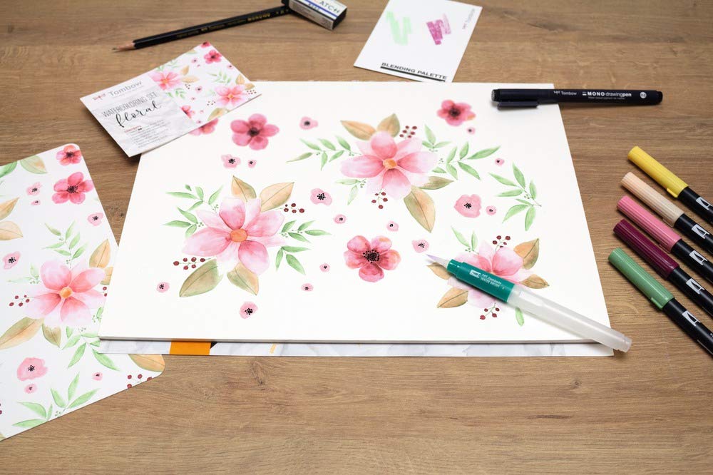 Tombow Watercolouring Set - Floral