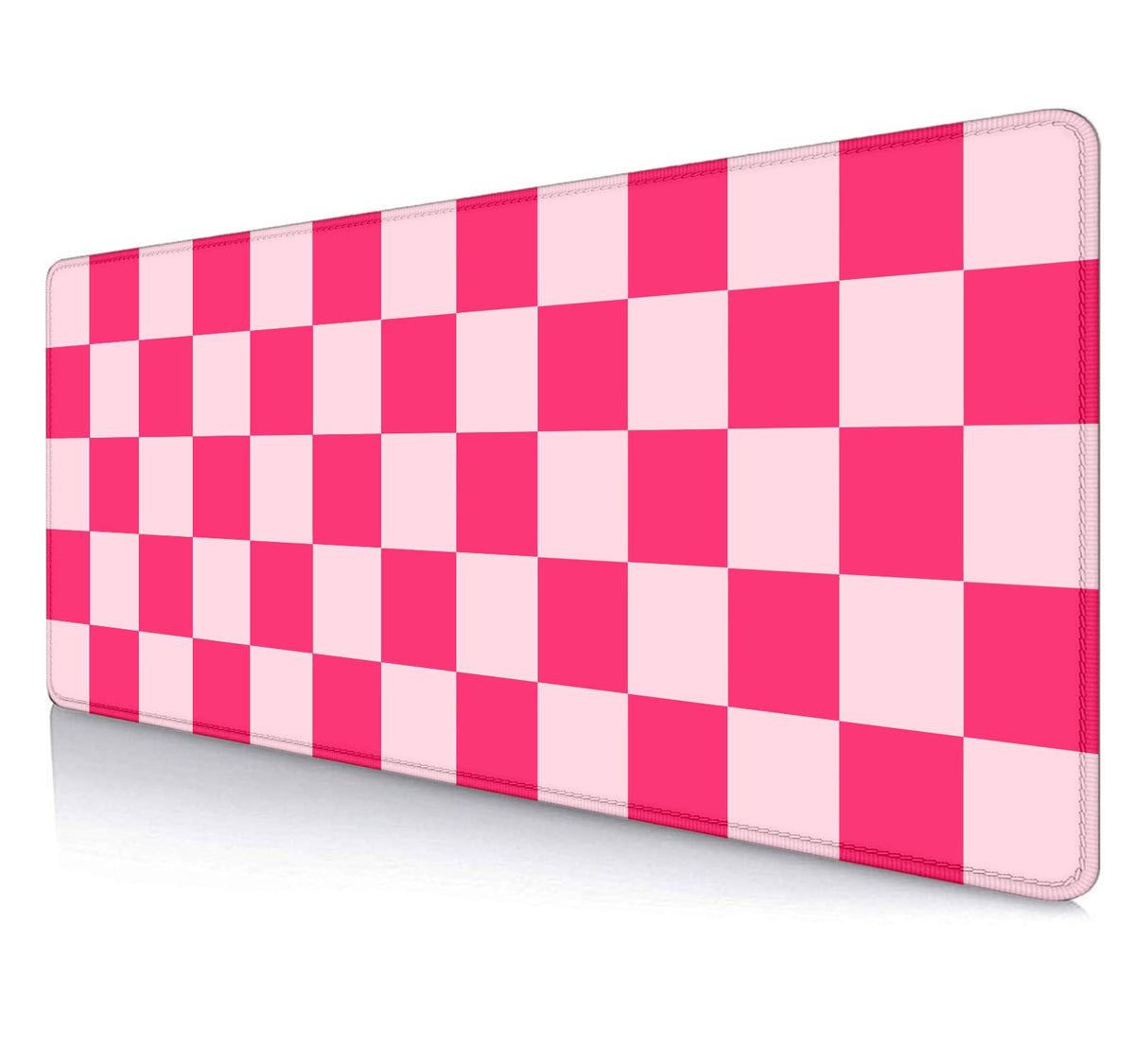 SXCKANG Hot Pink Cool Large Gaming Mouse Pad XL, Aesthetic Checkered Desk Pads, Computer Extended