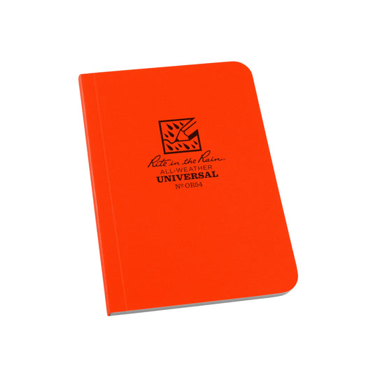 Rite in the Rain Weatherproof Soft Cover Pocket Notebook, 3.5" x 5", Orange Cover, Universal