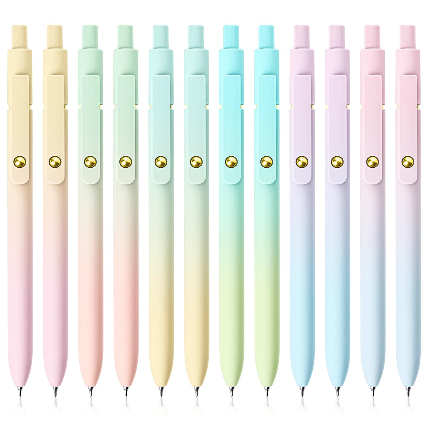 YOXMJDB Gel Pens, 12 Pcs Fine Point Smooth Writing Pens Cute Pens for Women, High-End Series 0.5mm