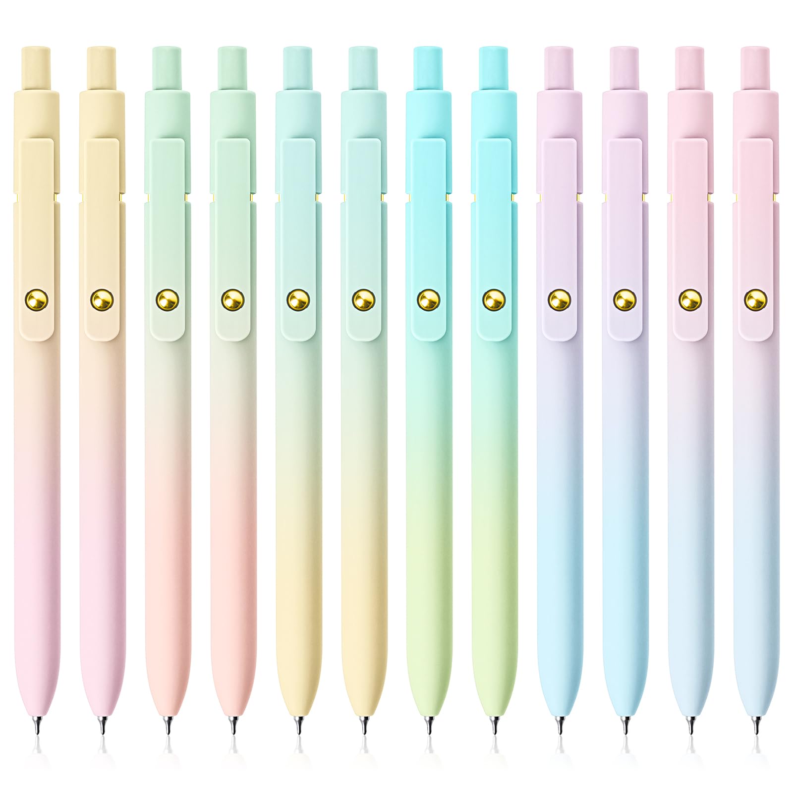 YOXMJDB Gel Pens, 12 Pcs Fine Point Smooth Writing Pens Cute Pens for Women, High-End Series 0.5mm