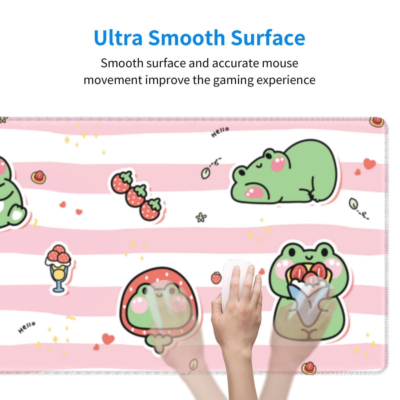 Cute Frog Mouse Pad XL Large Mousepad Non Slip Rubber Base Desk Mat for Laptop Computer Gaming