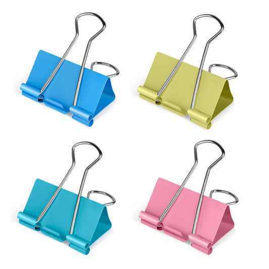 Ufmarine Extra Large Binder Clips 2 inch Length, (40 Pcs) Colorful Paper Clips Large for Office