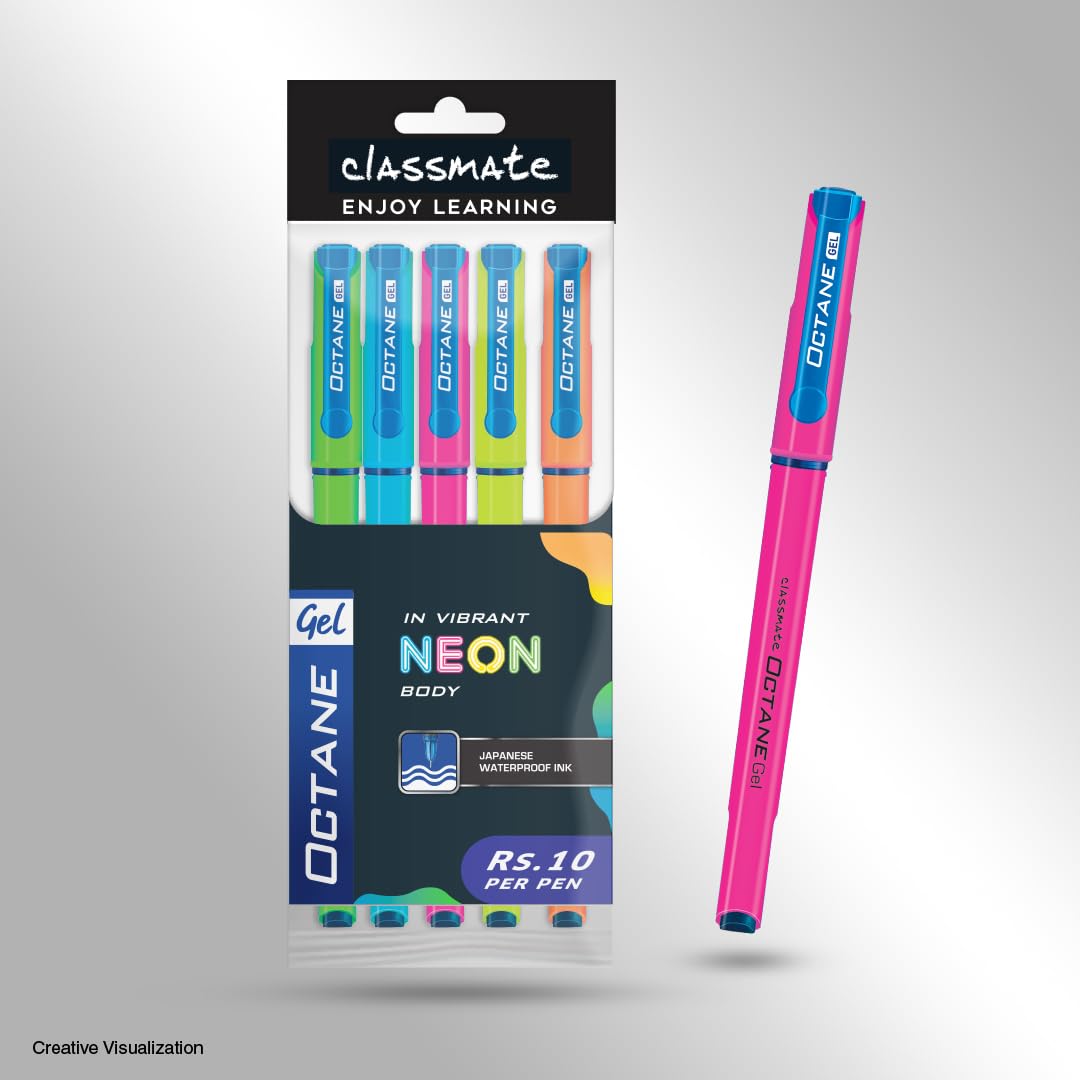 Classmate Octane Gel Pens in Vibrant Neon Body