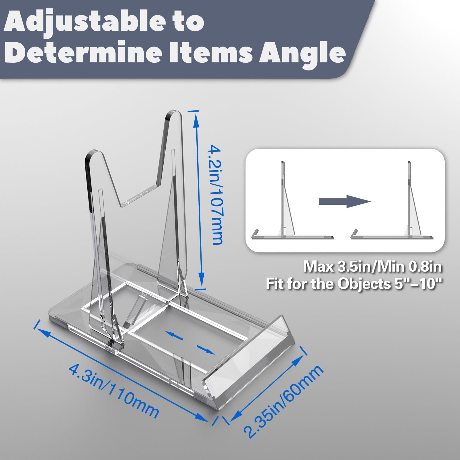 JCrunaway Acrylic Book Stands for Display, 20 Pack Adjustable DVD Display Stand Small Easels for