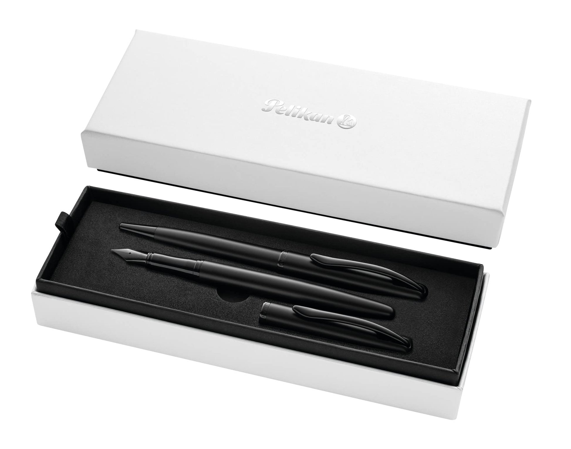 Pelikan Jazz Noble 821896 Gift Set with Fountain Pen and Ballpoint Pen, Carbon (Black), Elegant
