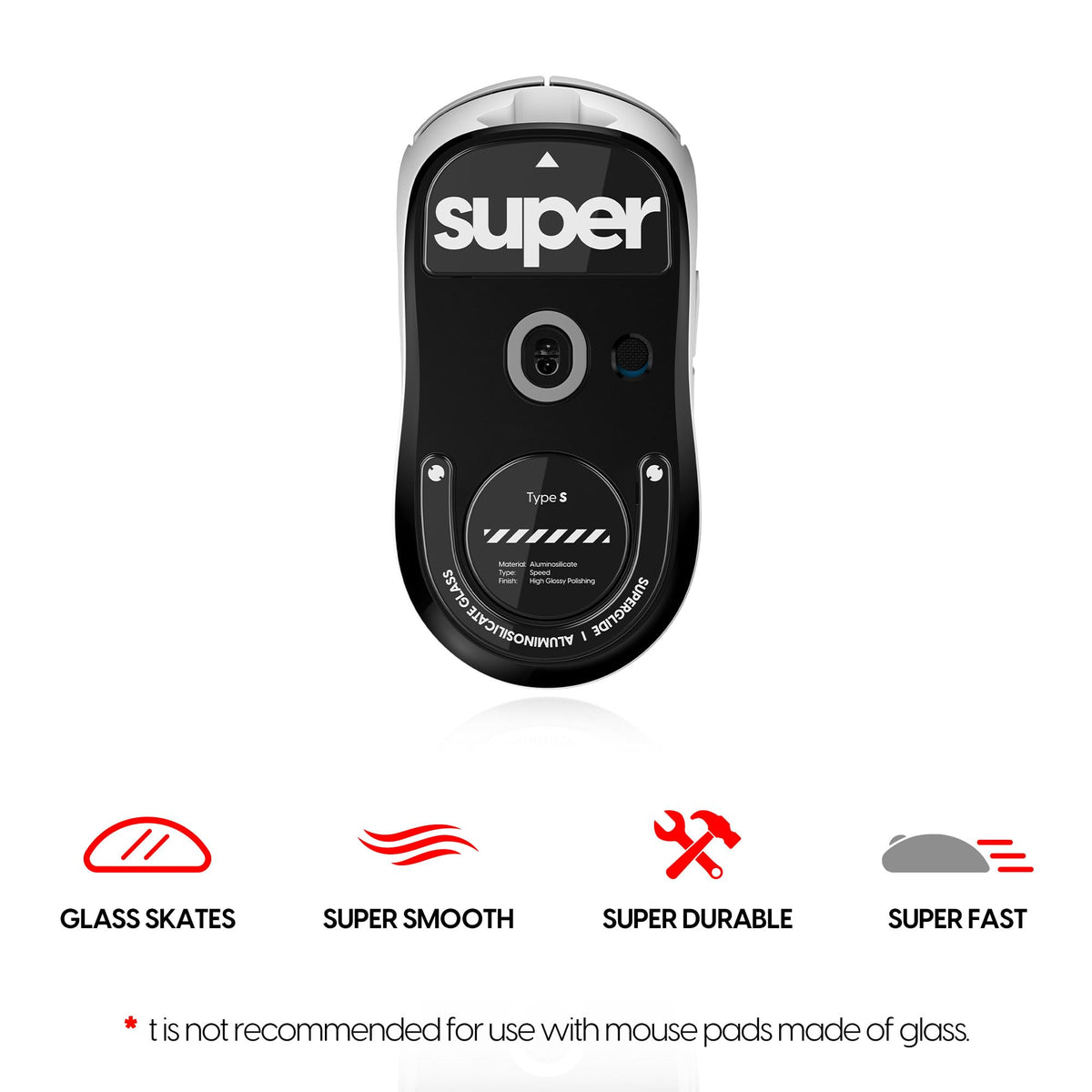 Pulsar Gaming Gears Superglide Type-S Skates for GPro X Superlight 2, Black