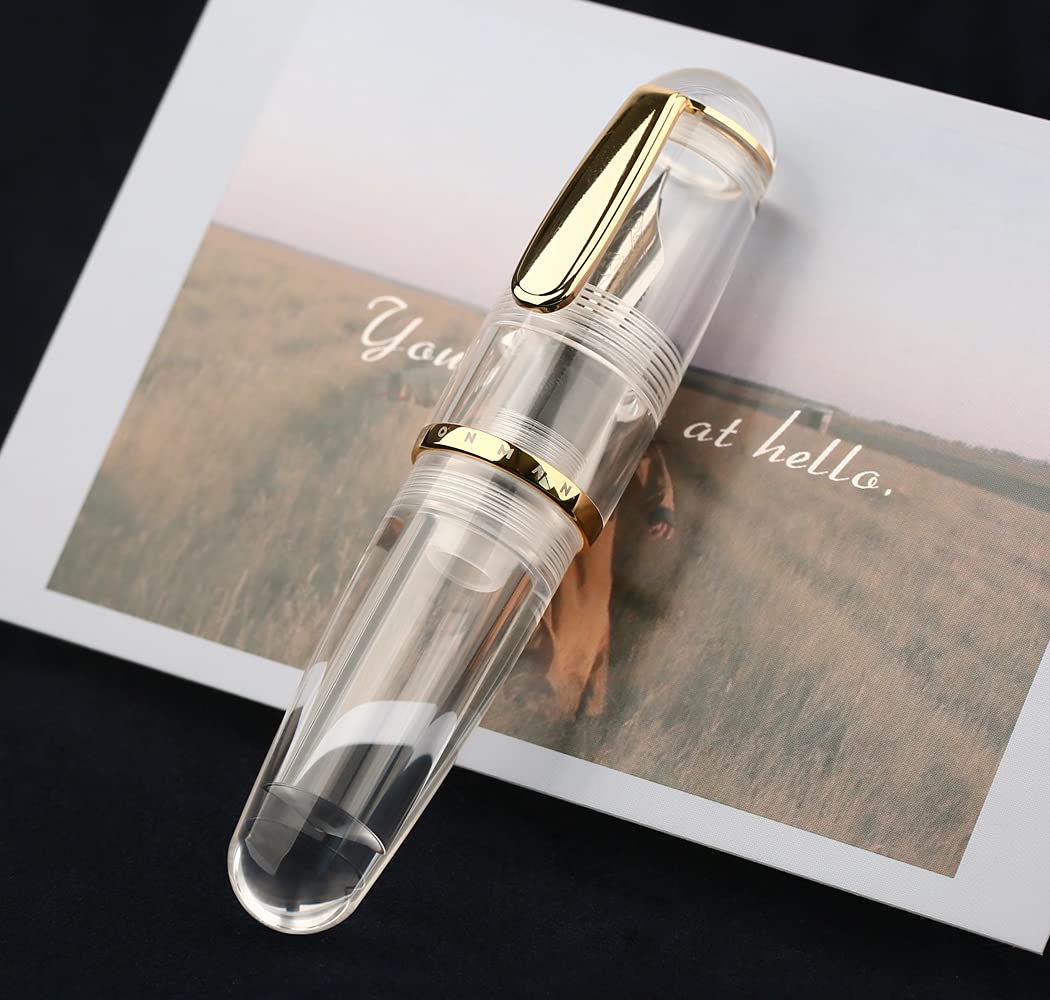 MAJOHN Q1 Mini Eyedropper Filling Fountain Pen, Iridium Nib Pocket Pen with Gift Box, Palm Short