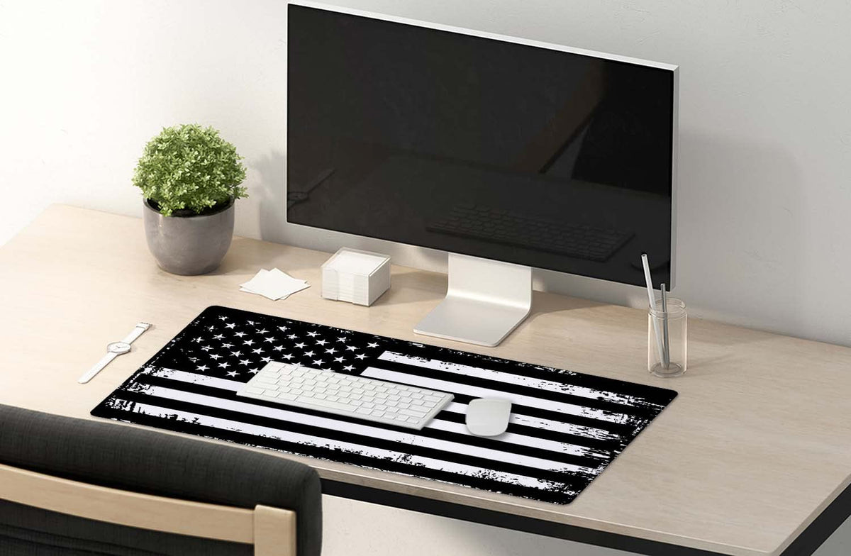 SSOIU Desk Mat, Extended Gaming Mouse Pad (35.5x15.7 in), Large Non-Slip Rubber Base Mousepad with